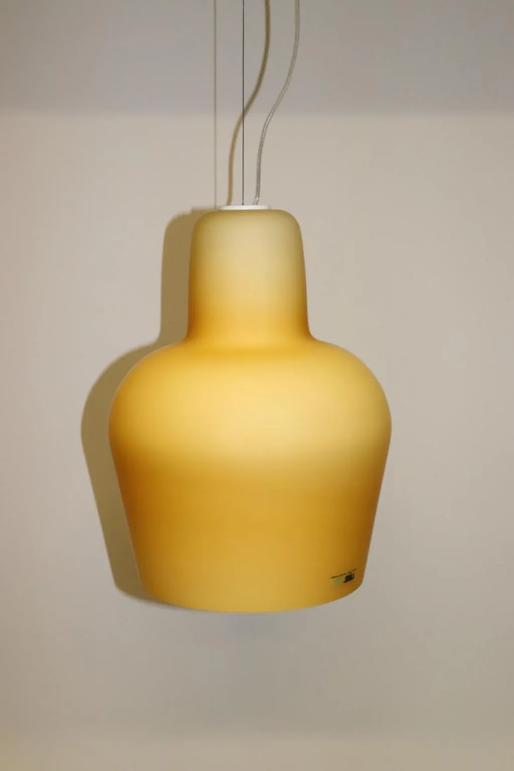 1980s Mid-Century Itre Amber Murano Glass Pendant Lamp - 4