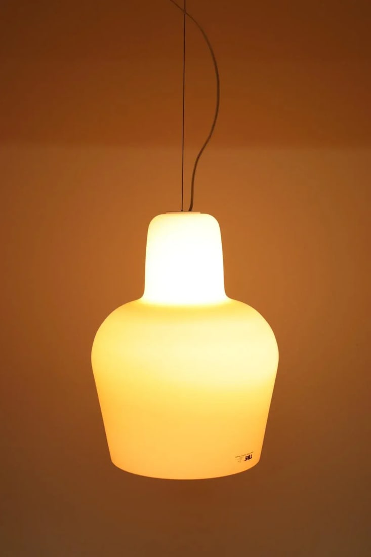 1980s Mid-Century Itre Amber Murano Glass Pendant Lamp - 5
