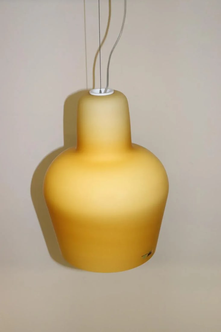 1980s Mid-Century Itre Amber Murano Glass Pendant Lamp - 6