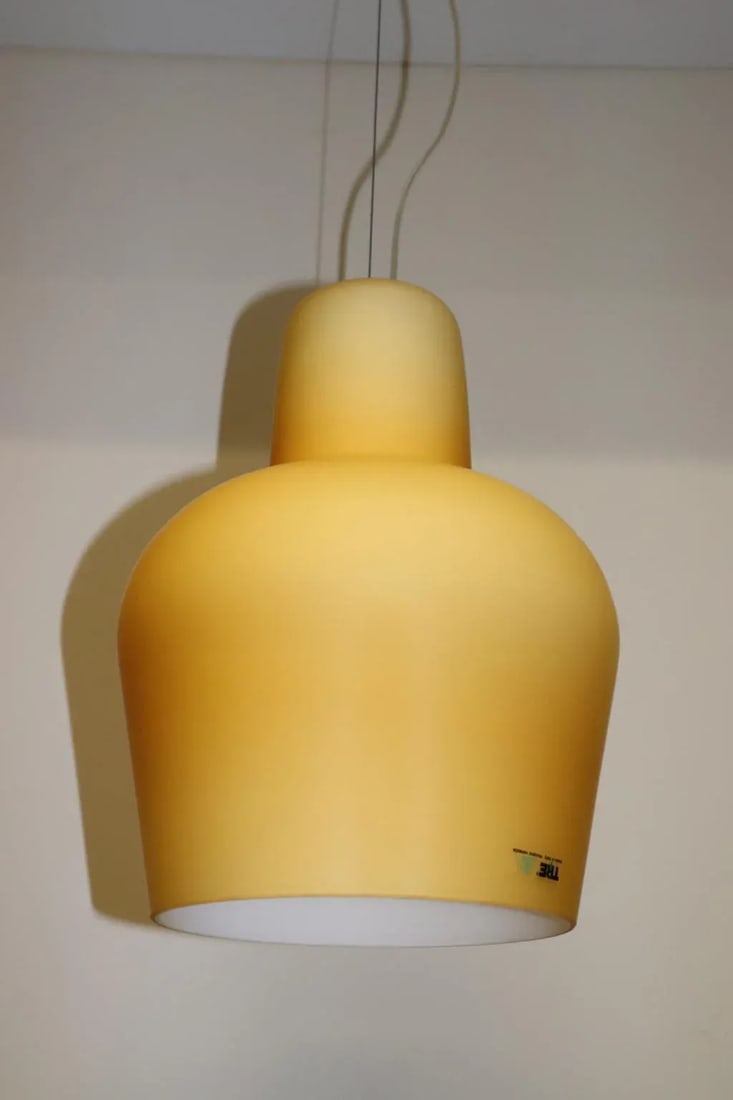 1980s Mid-Century Itre Amber Murano Glass Pendant Lamp - 8