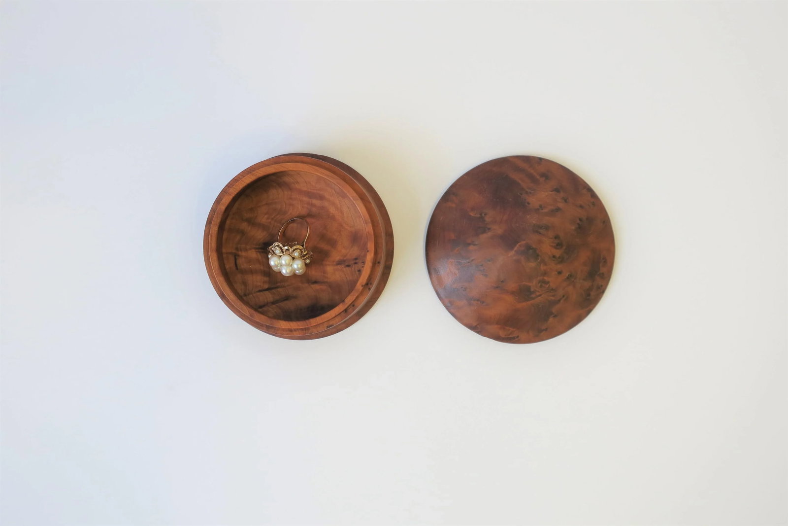 Round Burl Trinket or Jewelry Box - 6