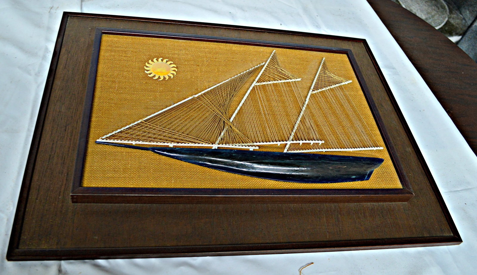 Sailboat String & Nail Ship Hanging Art - 4