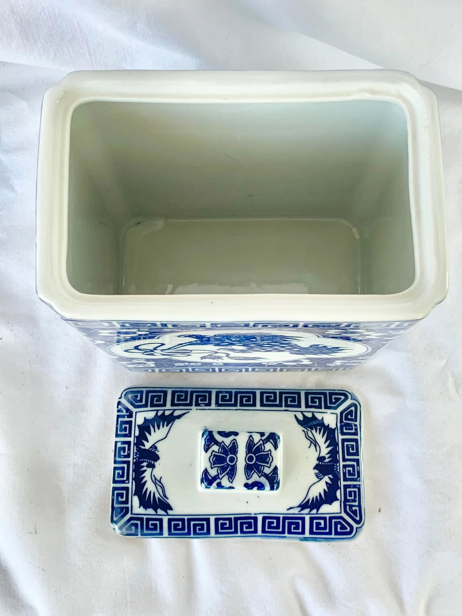 Vintage Blue and White Lidded Container - 6