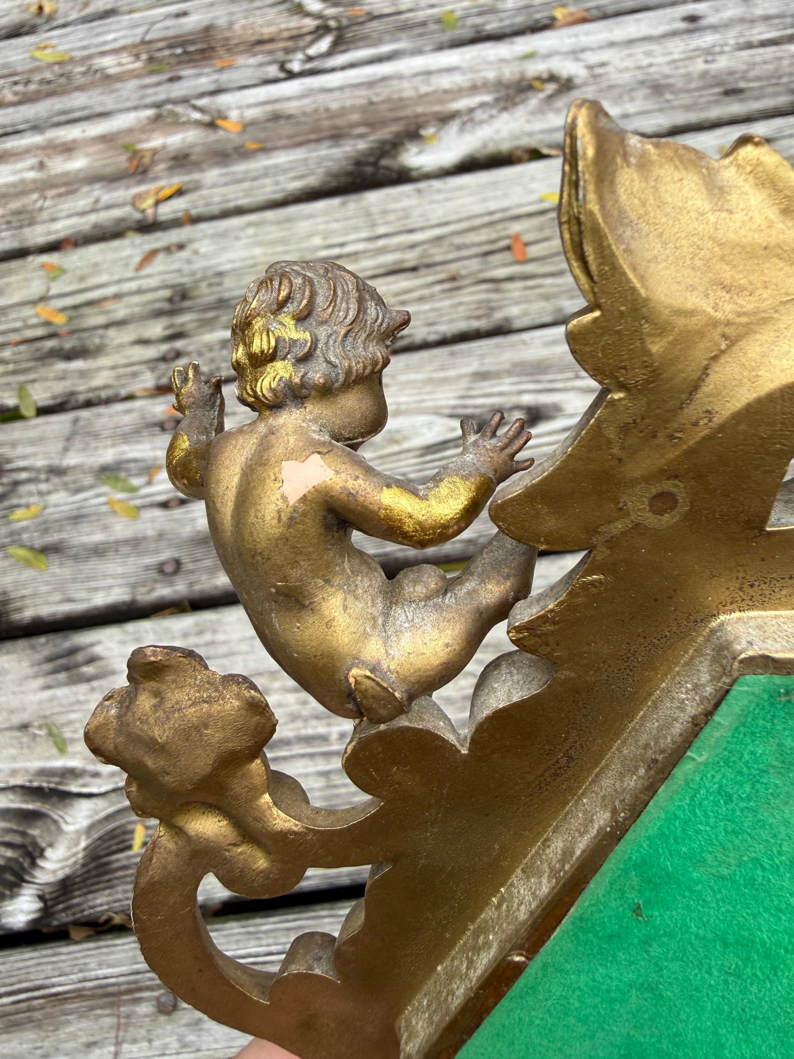 Small Italian Gilded Cherub Wall Mirror - 5