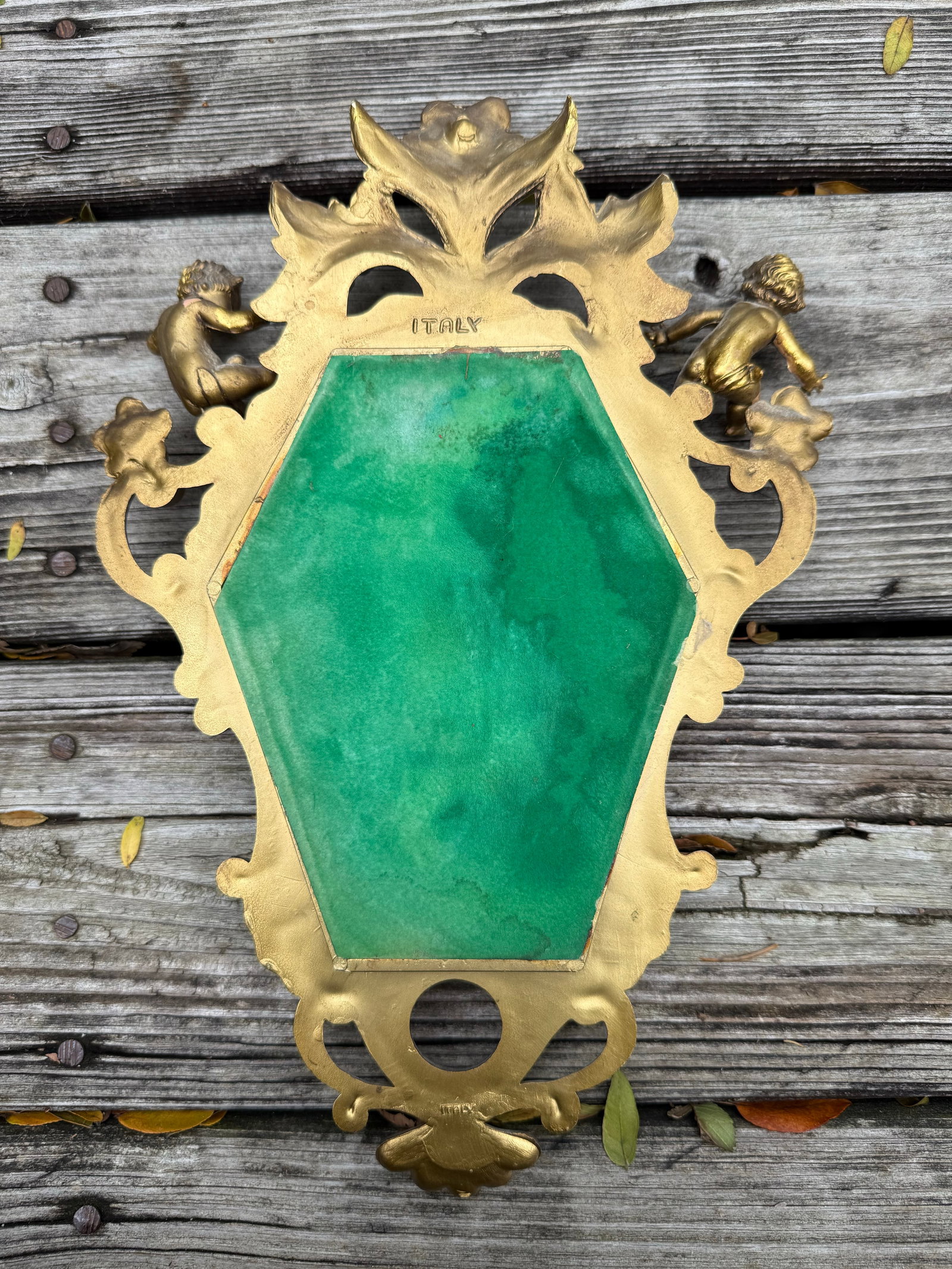 Small Italian Gilded Cherub Wall Mirror - 7