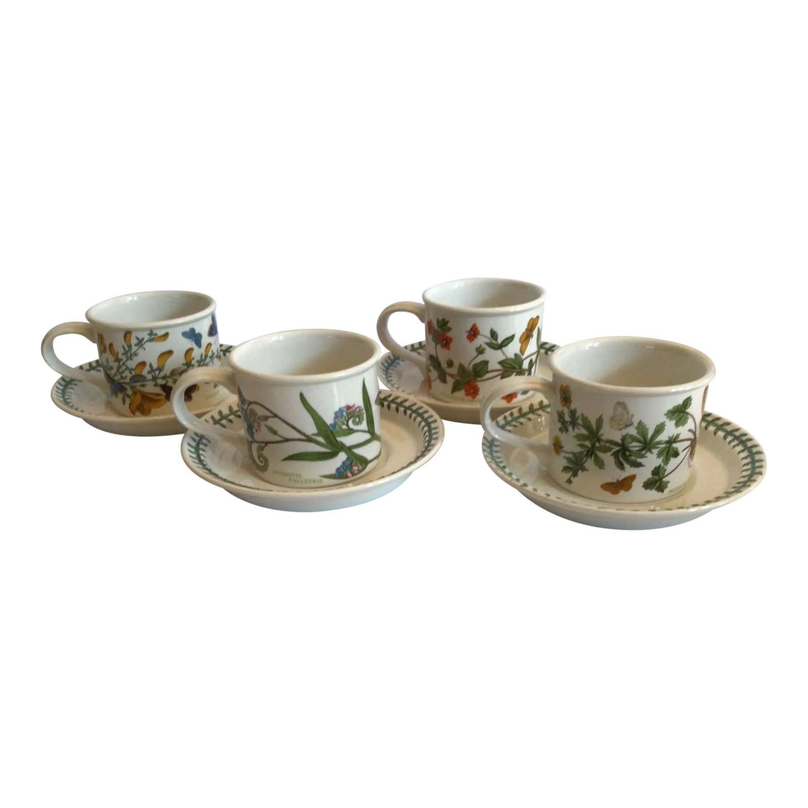 Portmeirion Botanic Garden Teacups & Saucers - Set of 4 (1 of 12)