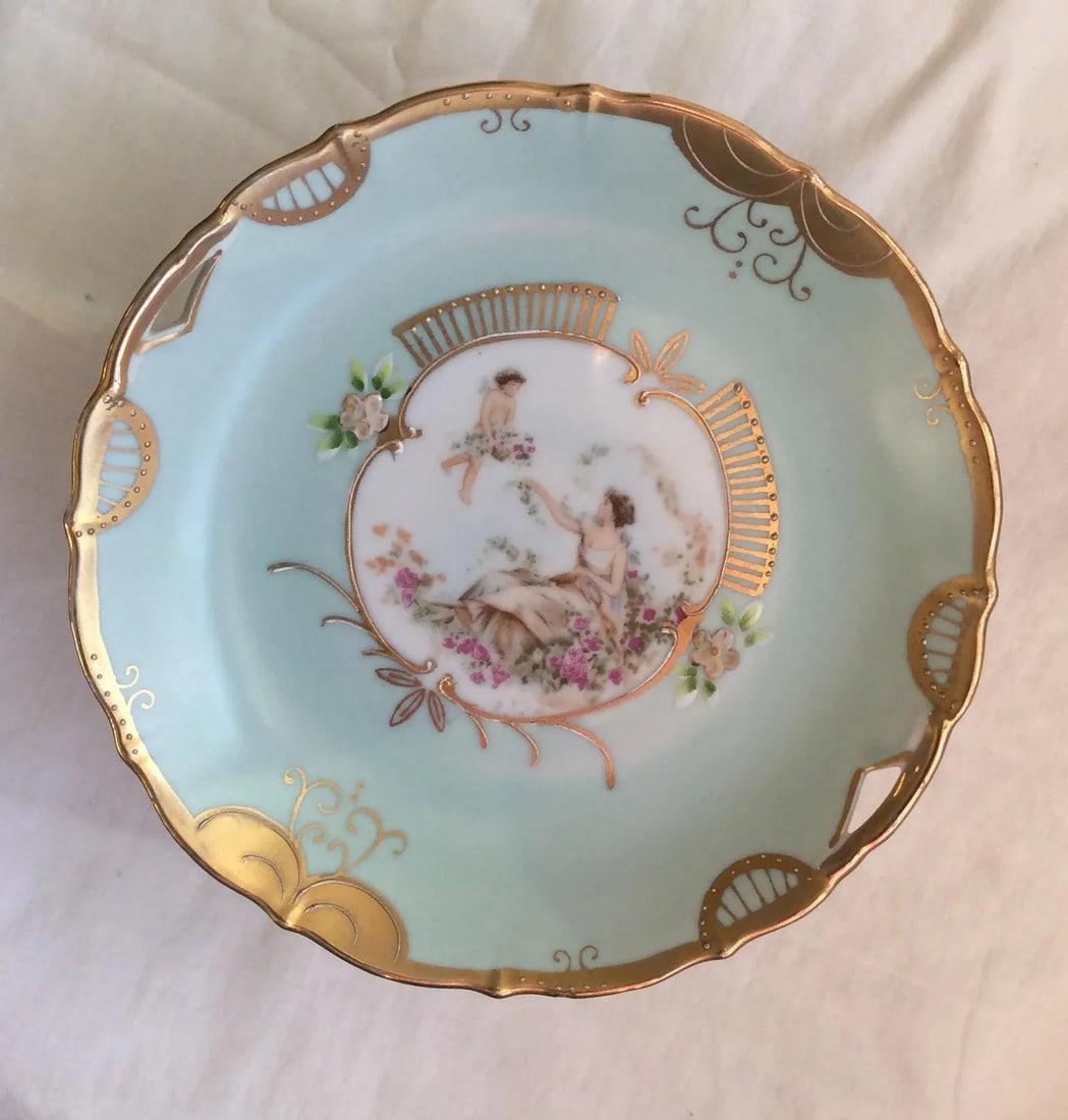 Hand Painted Porcelain Tazza - 7