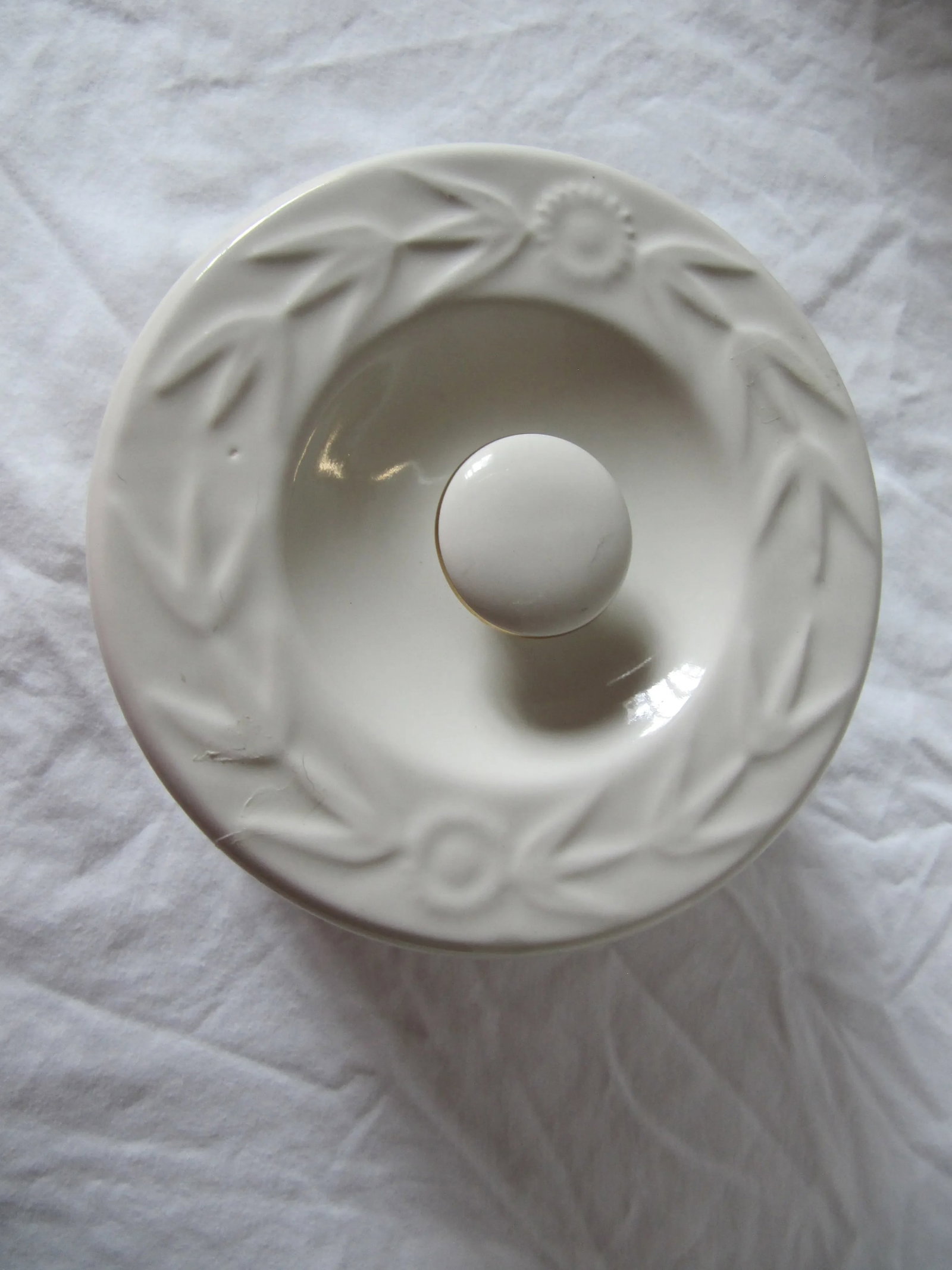 Vintage Ceramic Butter Crock With Flowers - 3
