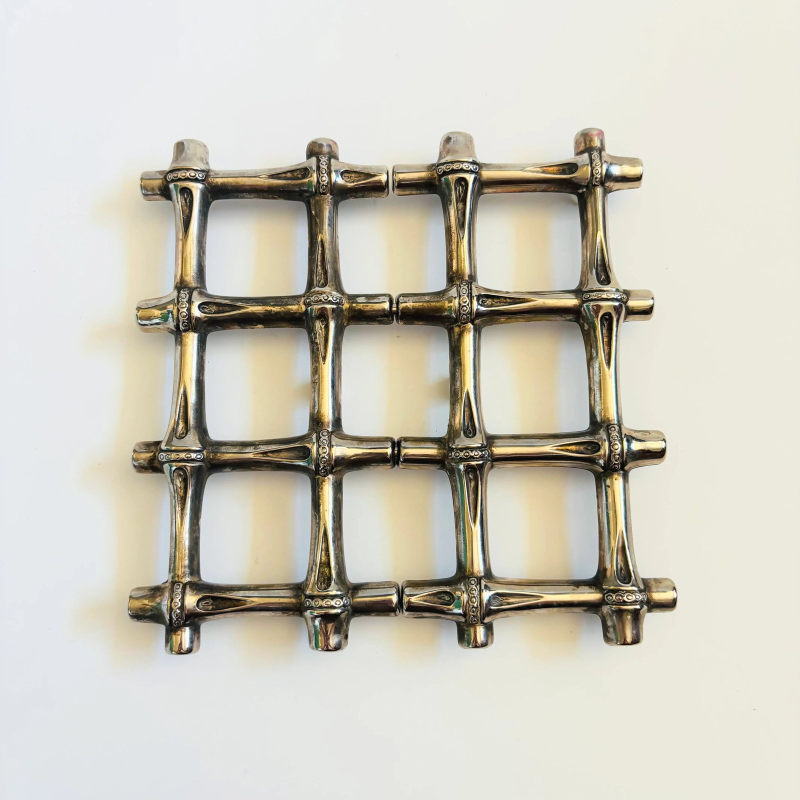 Expanding Silver Bamboo Trivet - 3