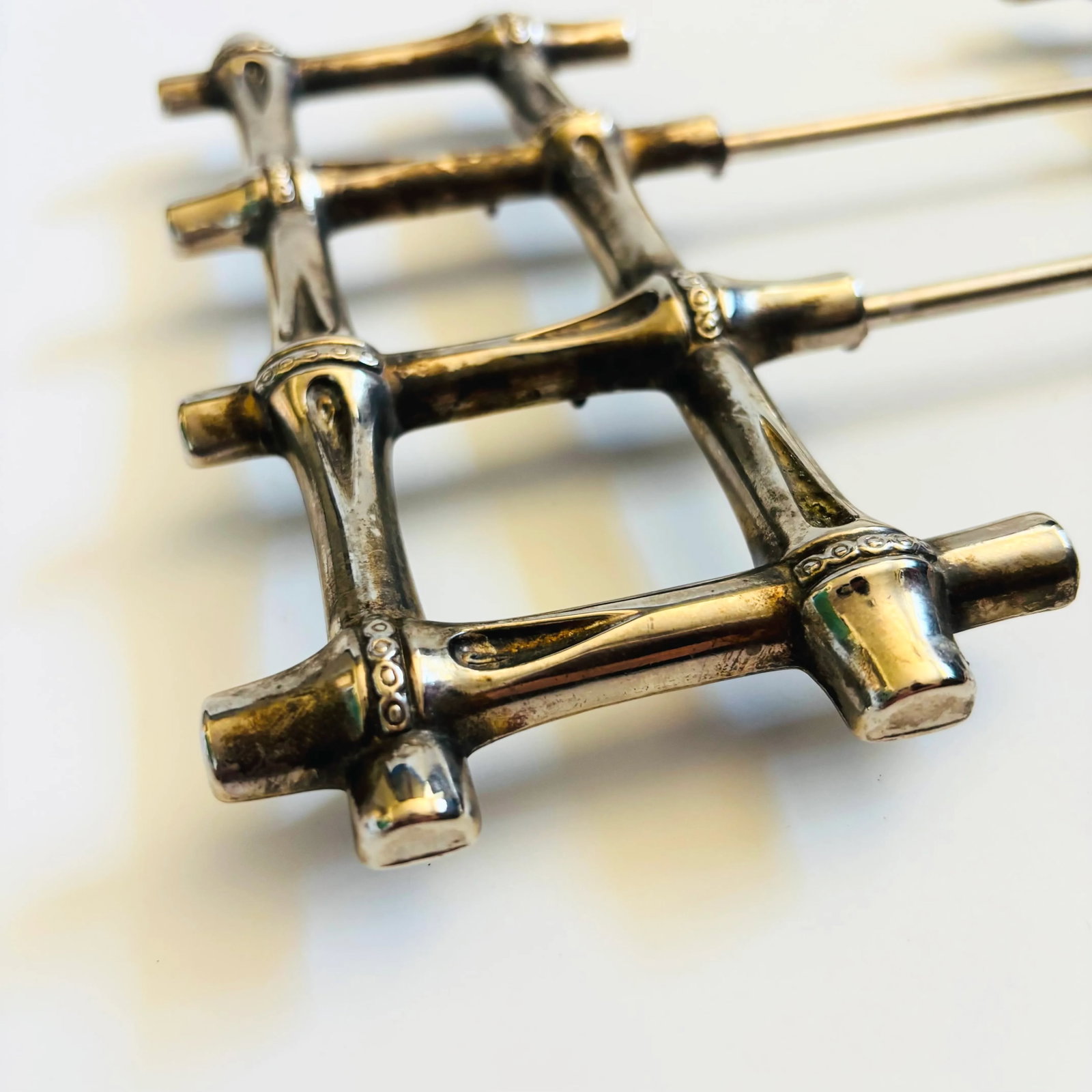 Expanding Silver Bamboo Trivet - 6