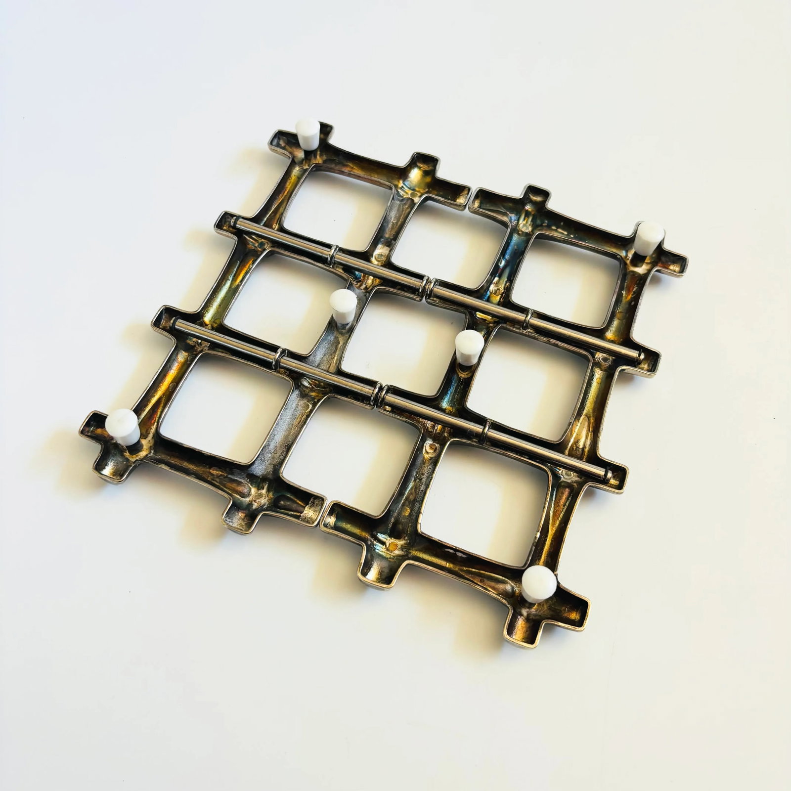 Expanding Silver Bamboo Trivet - 8