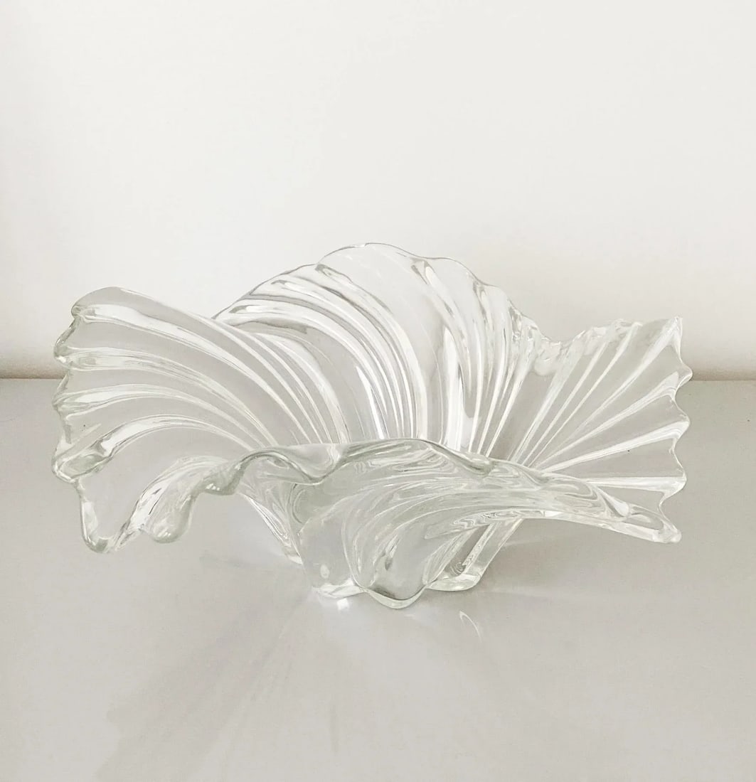 Vintage Mikasa "Belle Epoque" Large Glass Sculptural Bowl - 11