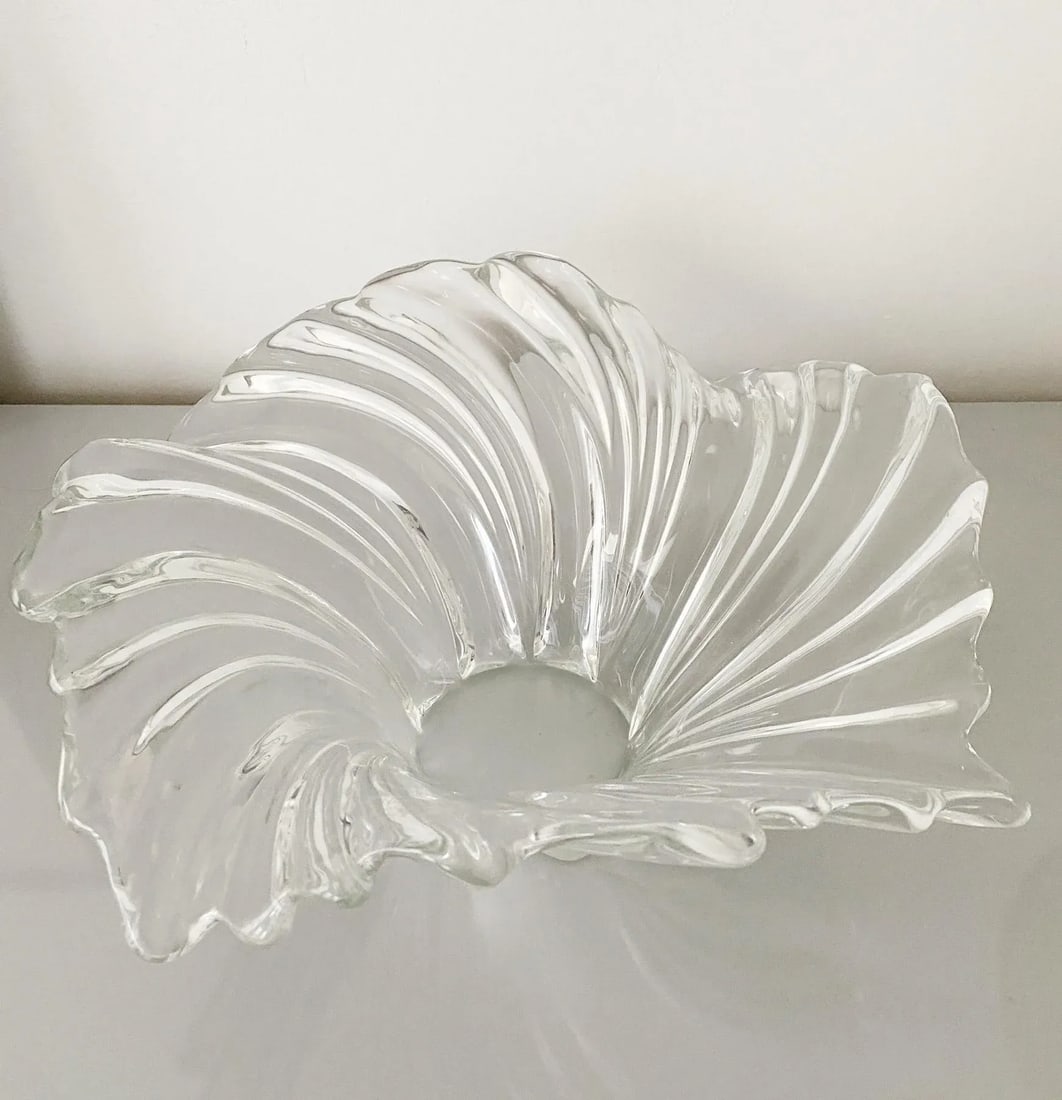 Vintage Mikasa "Belle Epoque" Large Glass Sculptural Bowl - 6