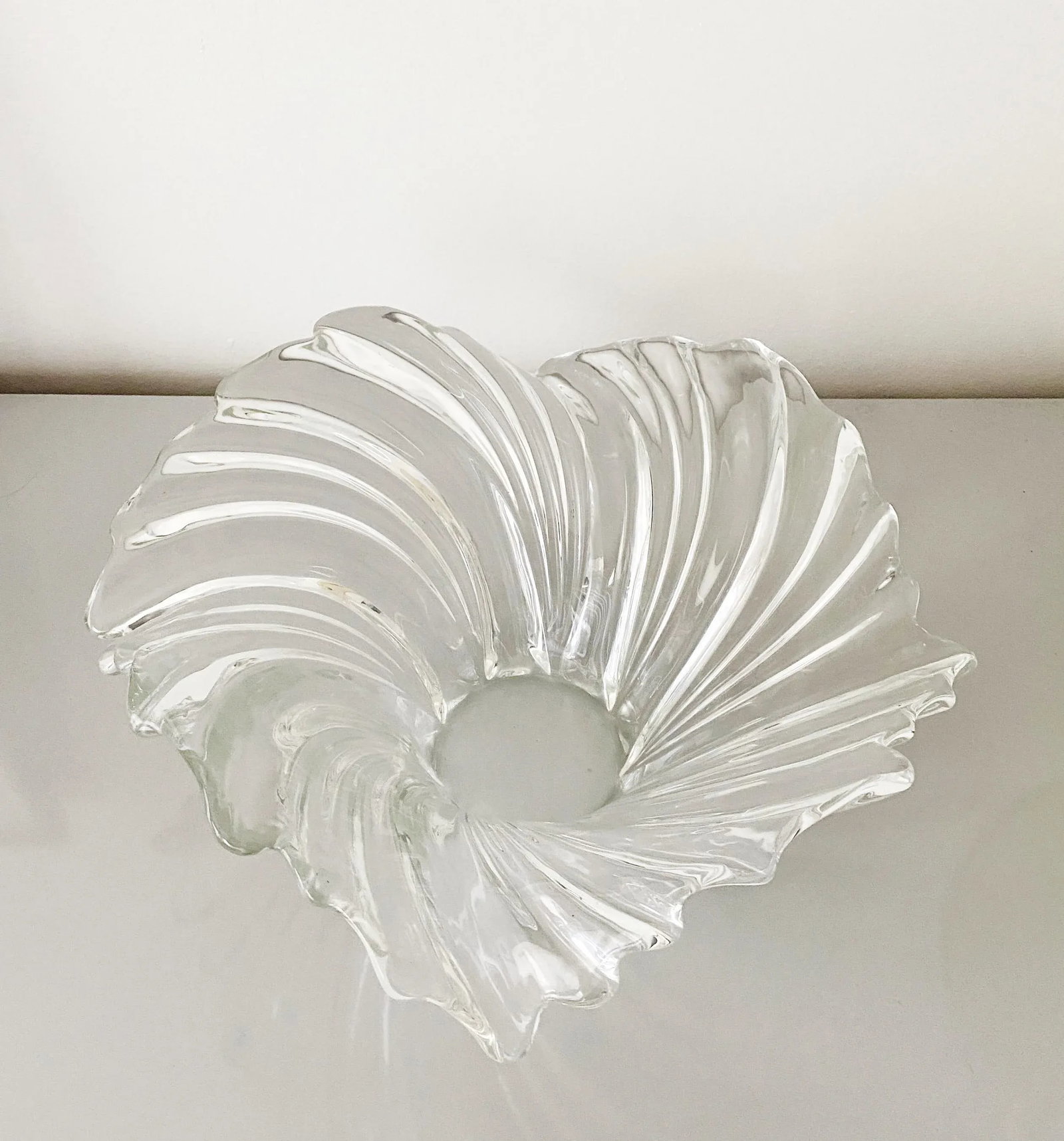 Vintage Mikasa "Belle Epoque" Large Glass Sculptural Bowl - 7