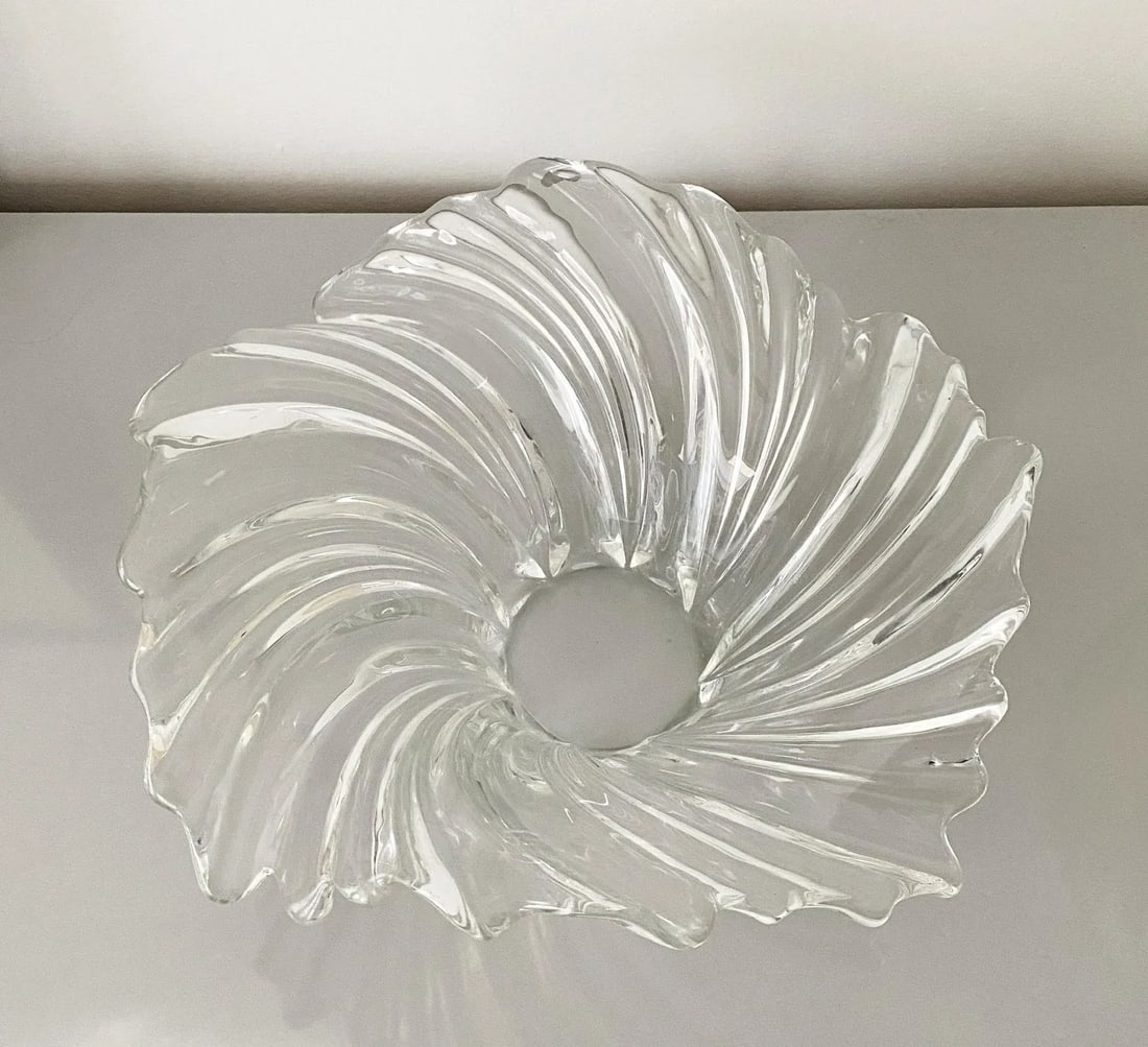 Vintage Mikasa "Belle Epoque" Large Glass Sculptural Bowl - 8