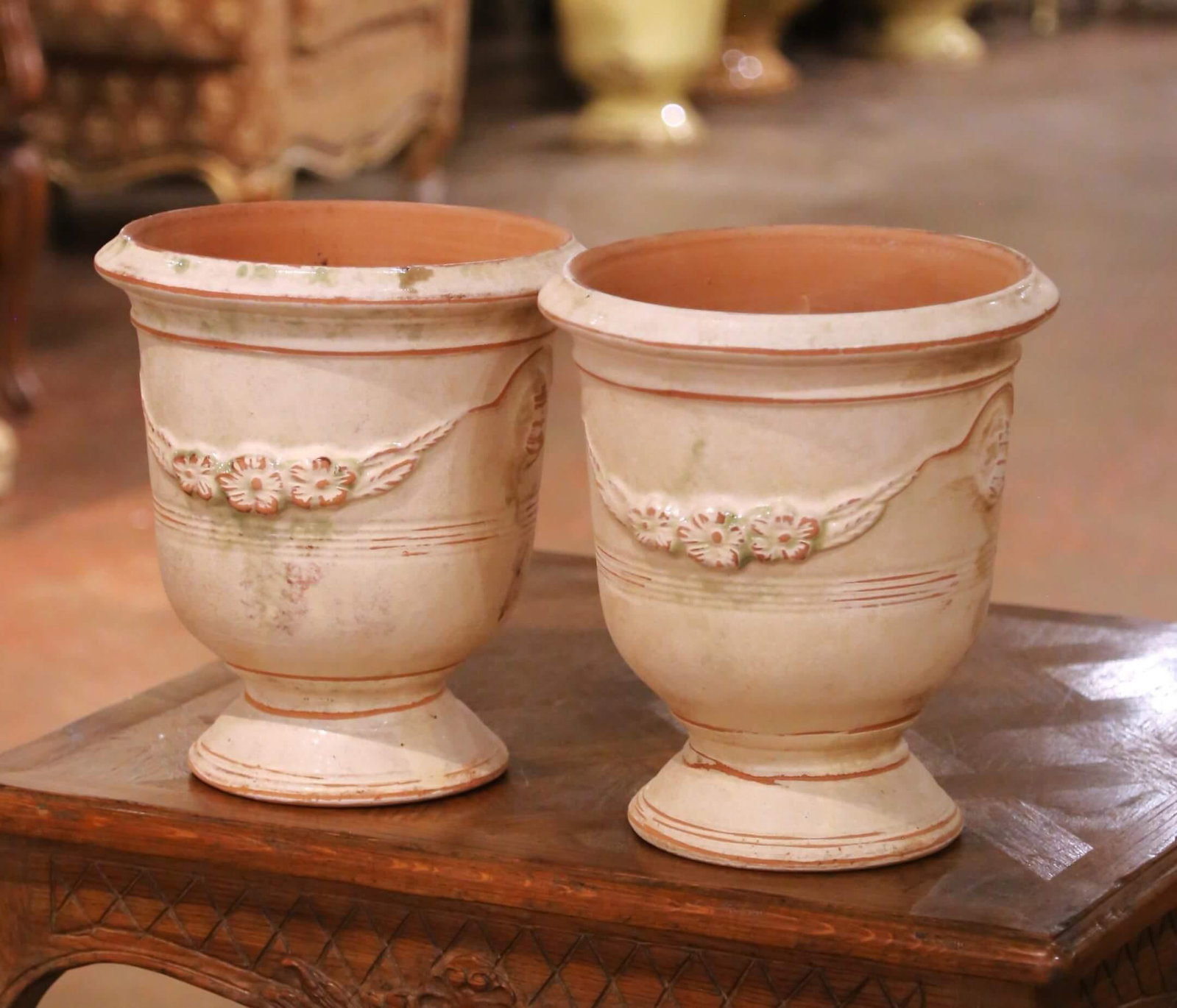 Pair of French Anduze Terracotta Planters Signed La Madeleine - 3