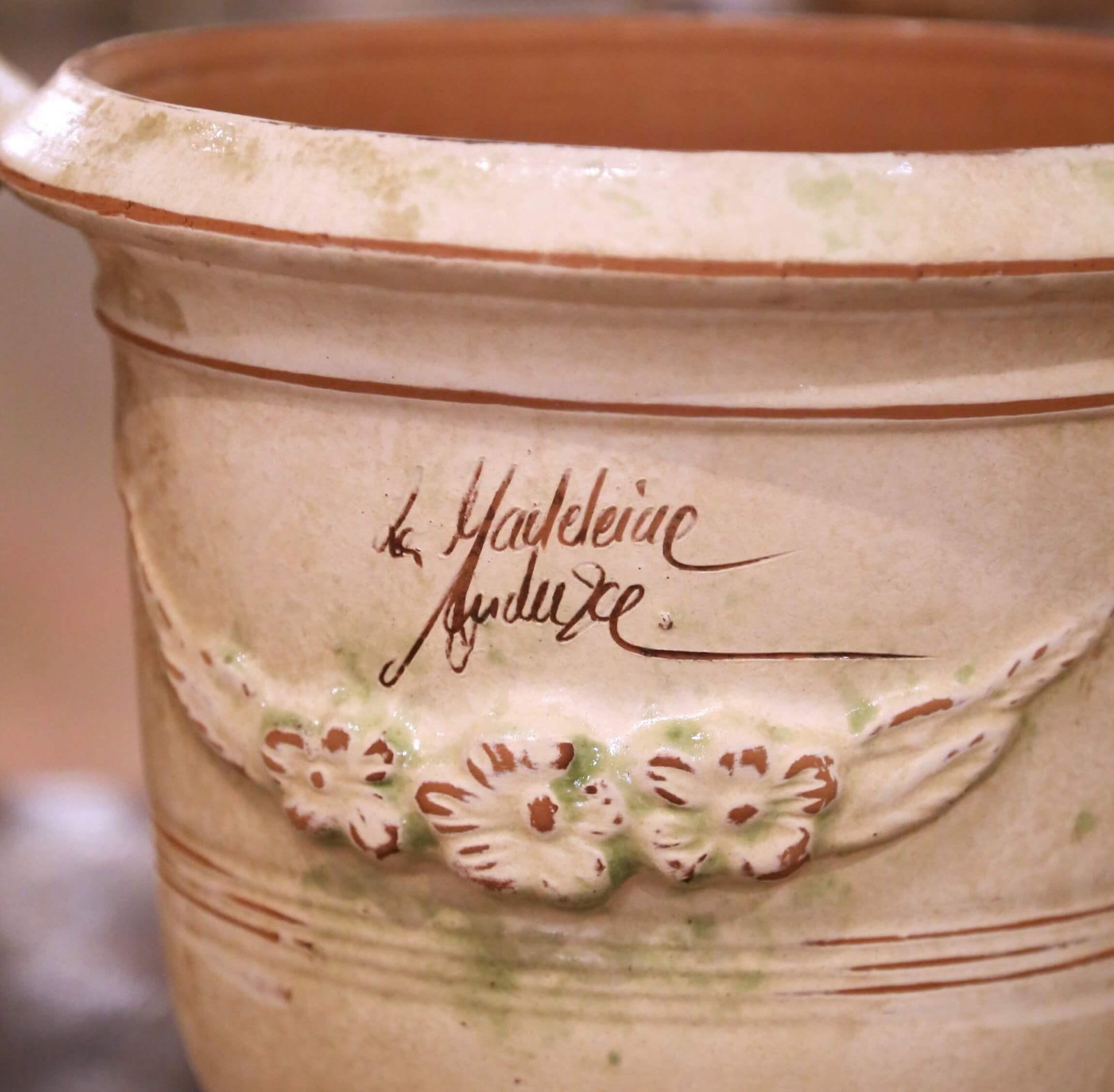 Pair of French Anduze Terracotta Planters Signed La Madeleine - 6