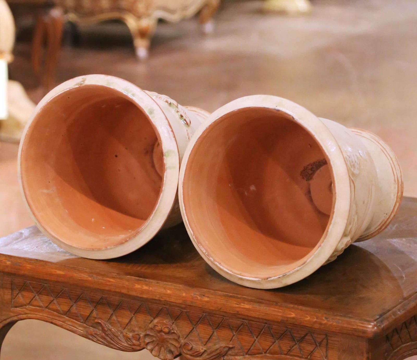 Pair of French Anduze Terracotta Planters Signed La Madeleine - 7