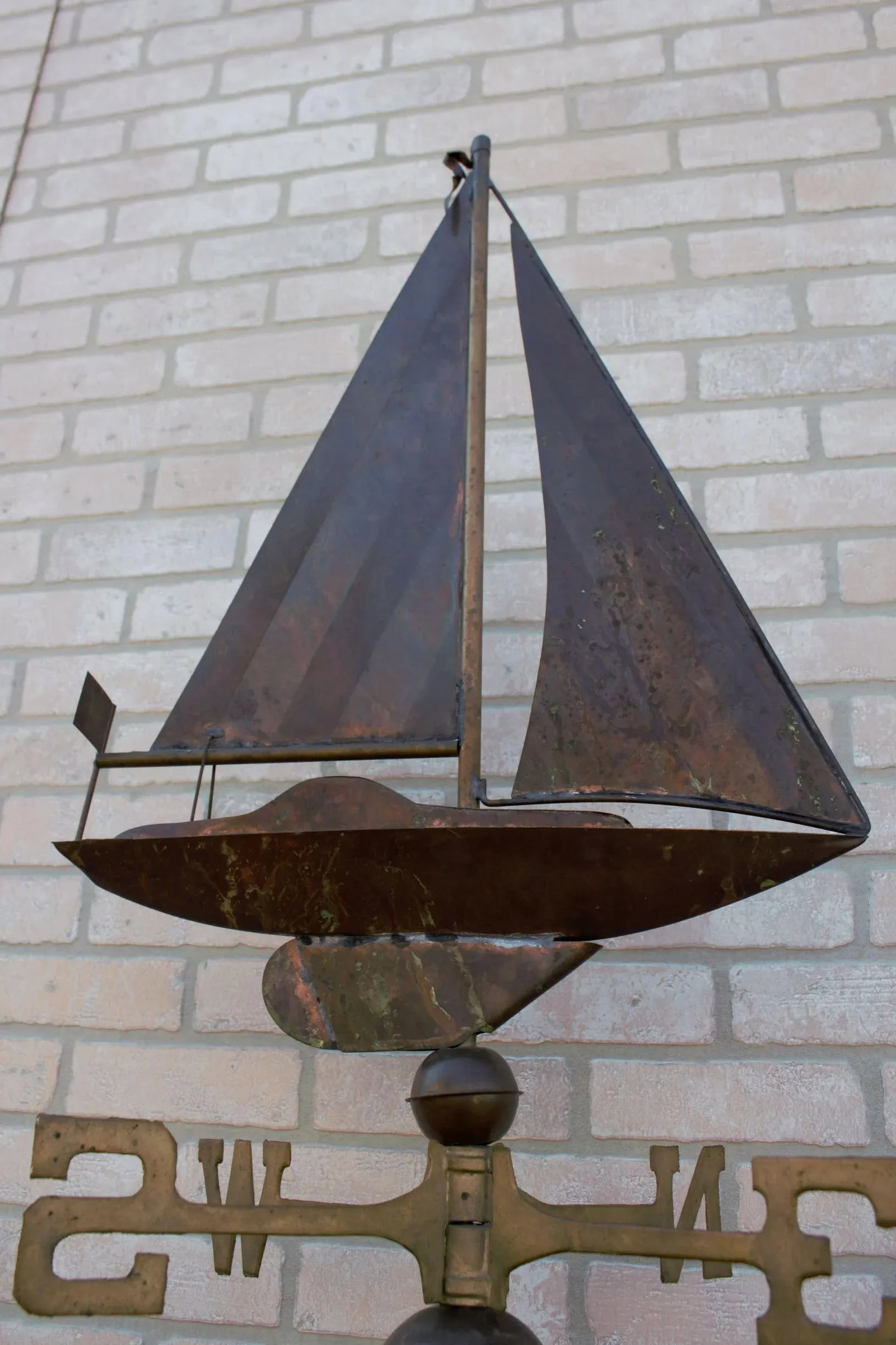 Vintage Copper Boat Weathervane - 11