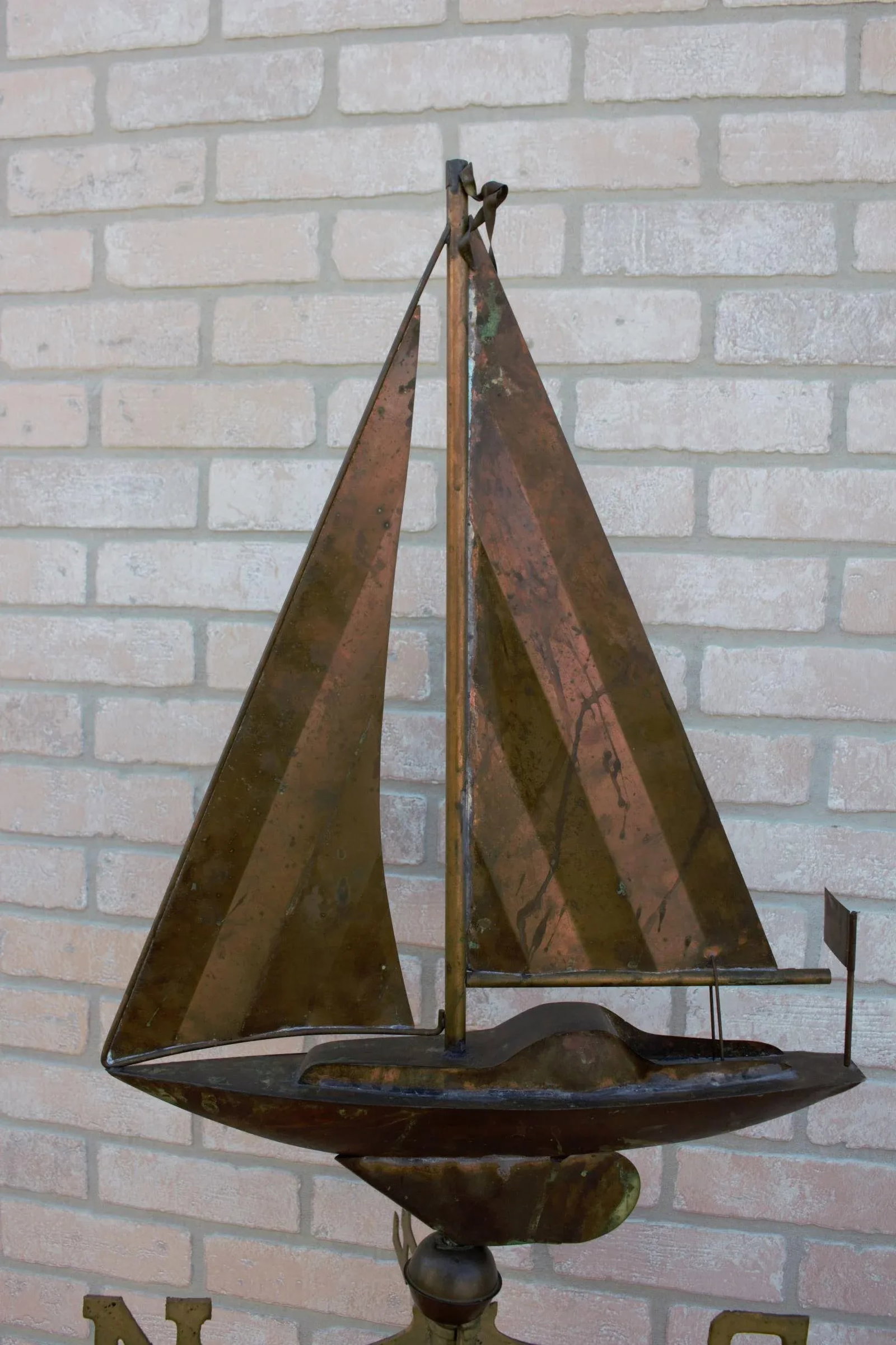 Vintage Copper Boat Weathervane - 6