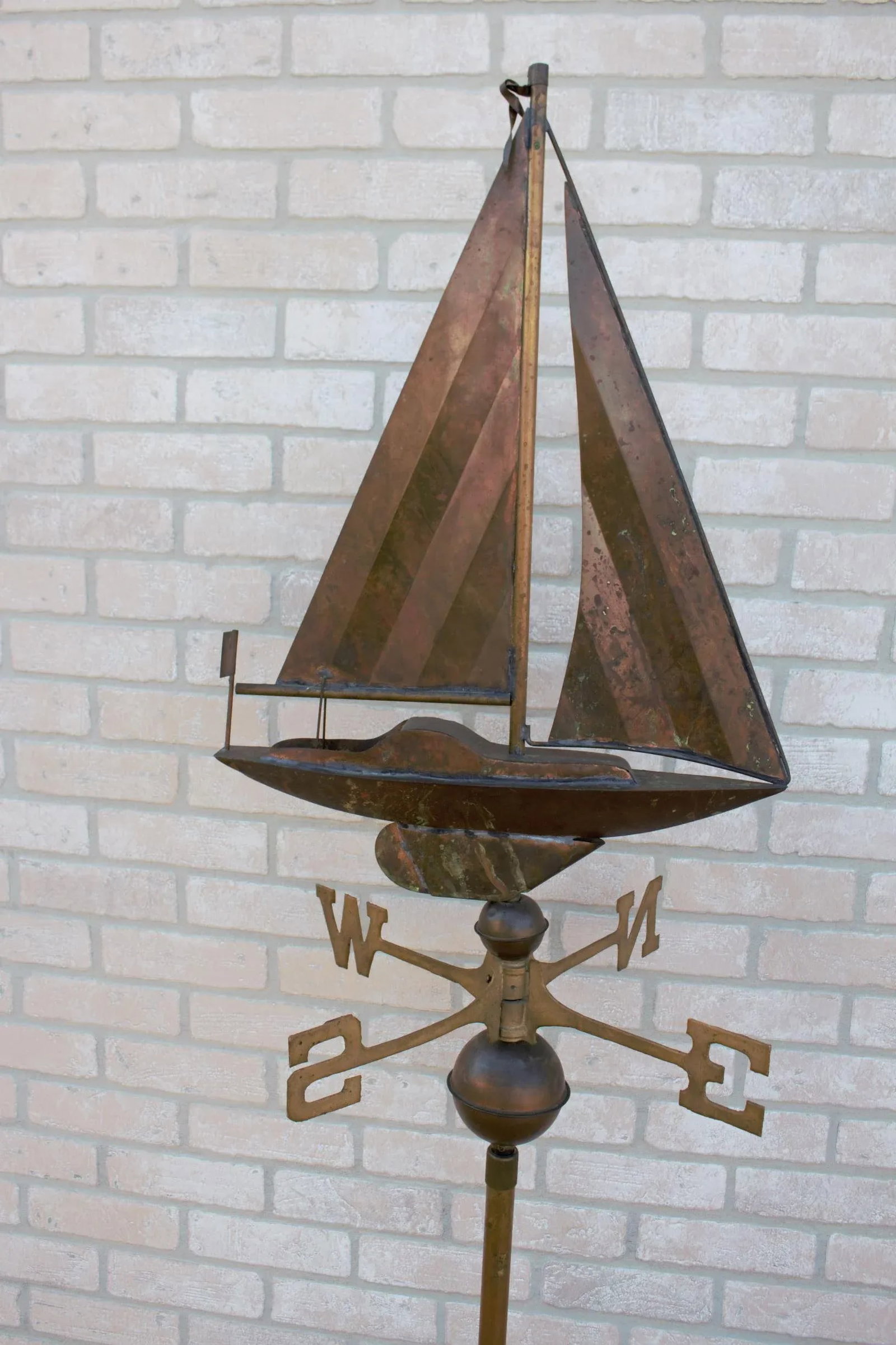 Vintage Copper Boat Weathervane - 8