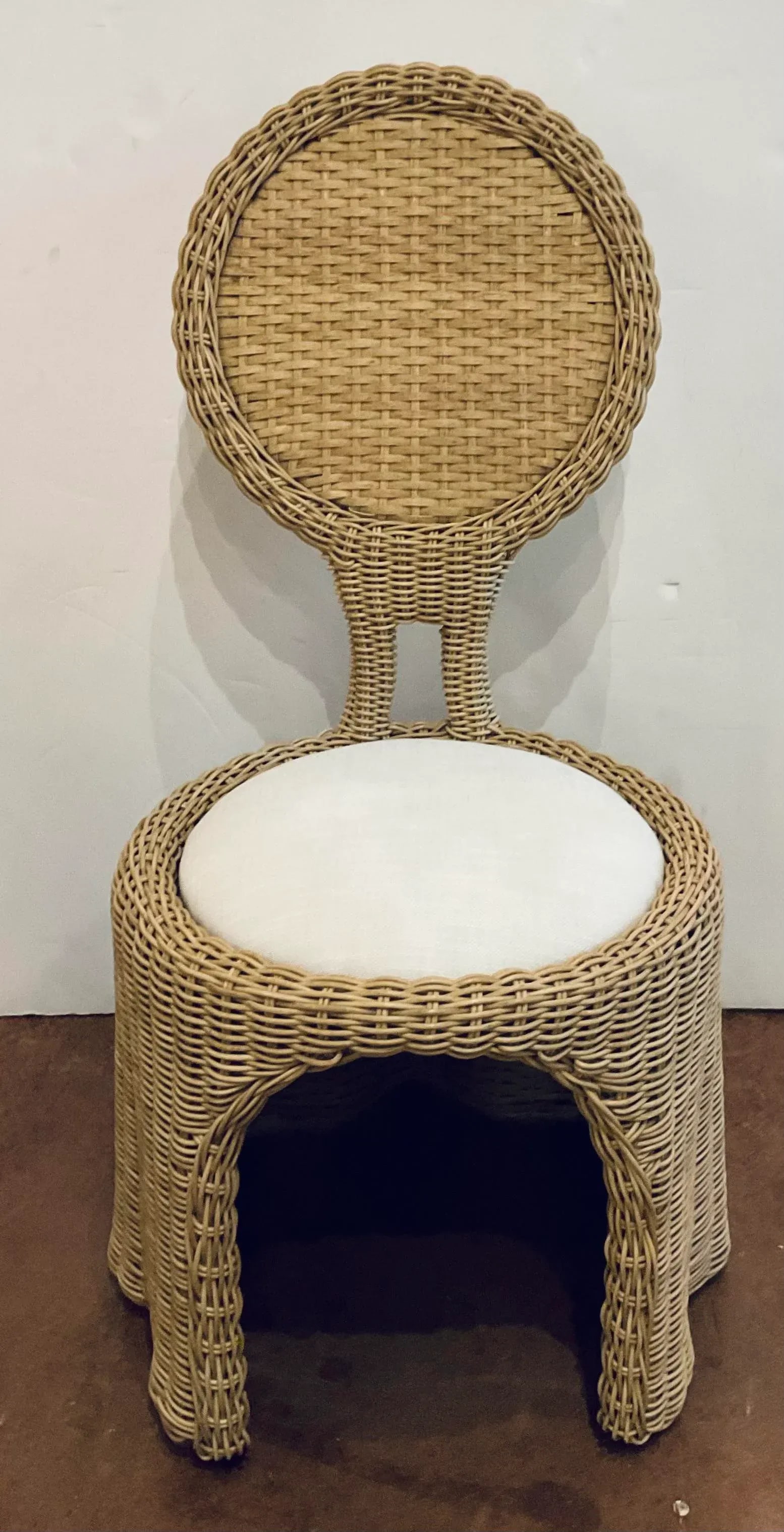Celerie Kemble for Lane Venture Wicker Rattan Crispin Wave Indoor/Outdoor Dining Table Set - 3
