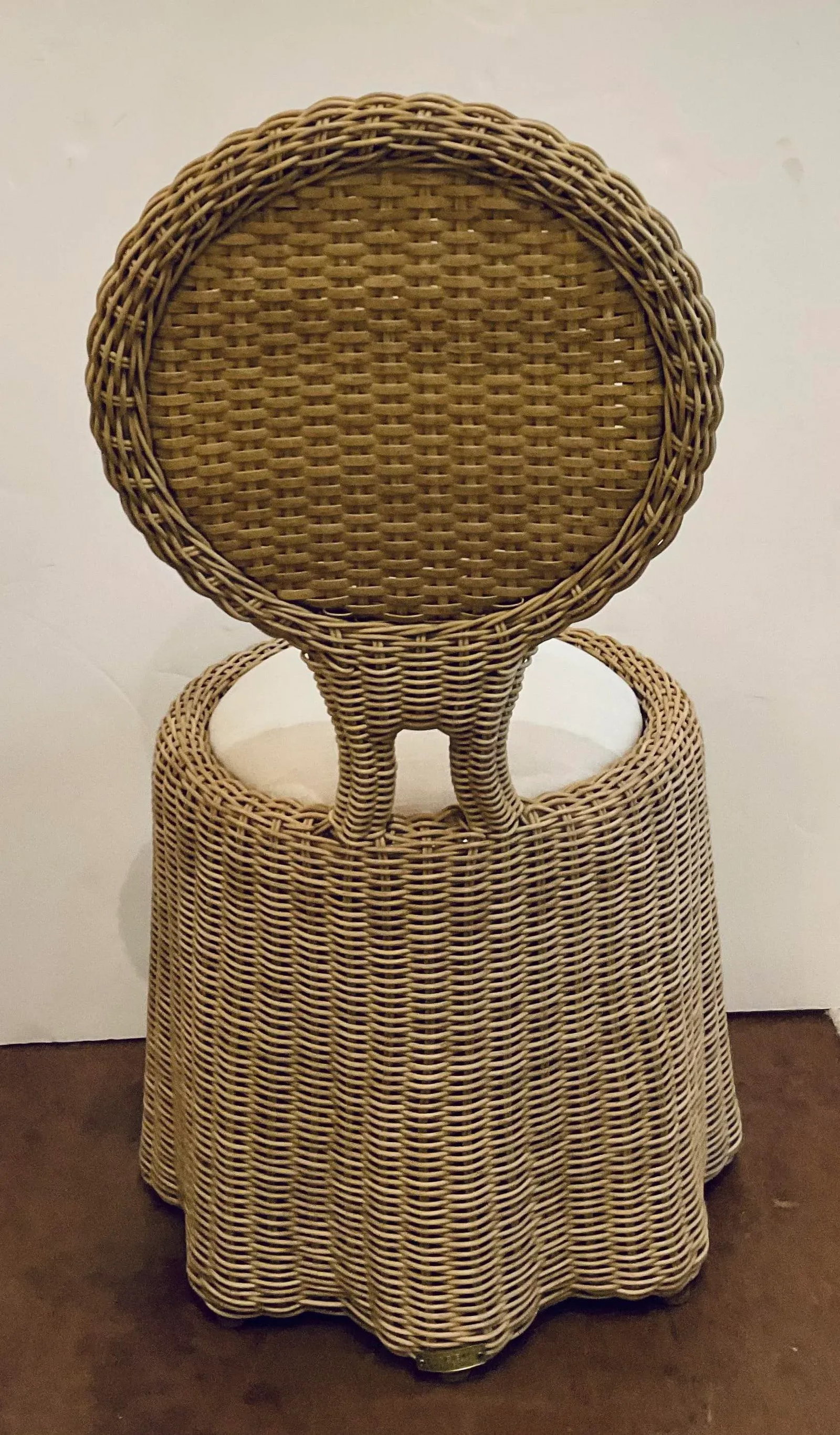 Celerie Kemble for Lane Venture Wicker Rattan Crispin Wave Indoor/Outdoor Dining Table Set - 7