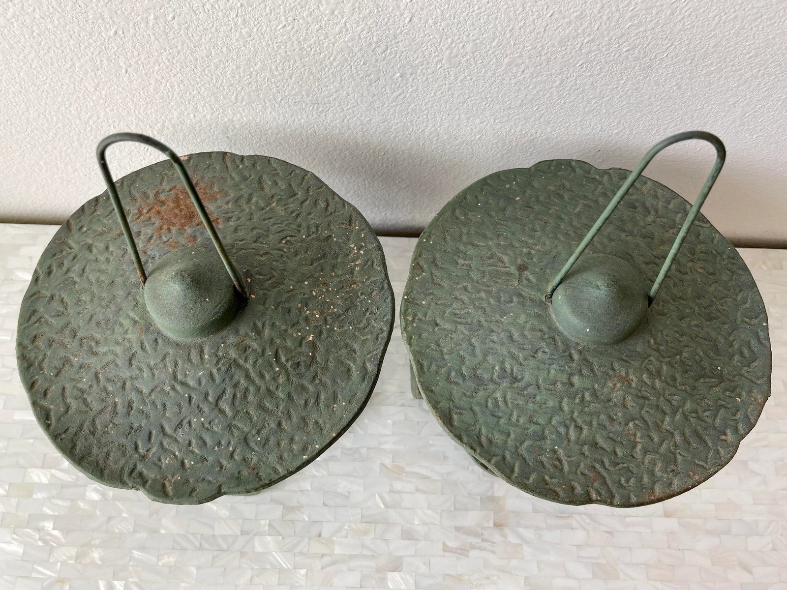 Antique Chinese Cast Iron Pagoda Garden Lanterns - 3