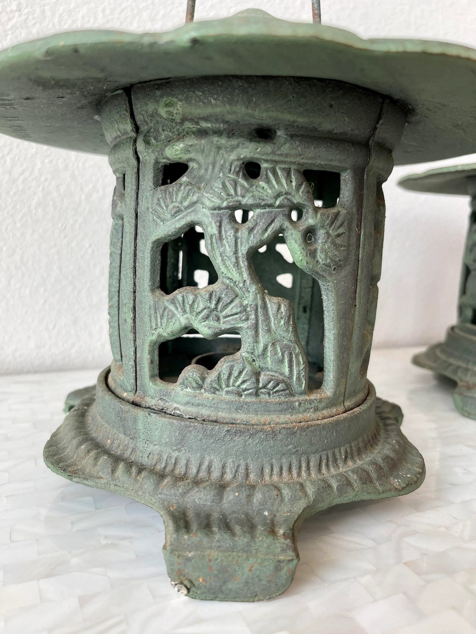 Antique Chinese Cast Iron Pagoda Garden Lanterns - 6