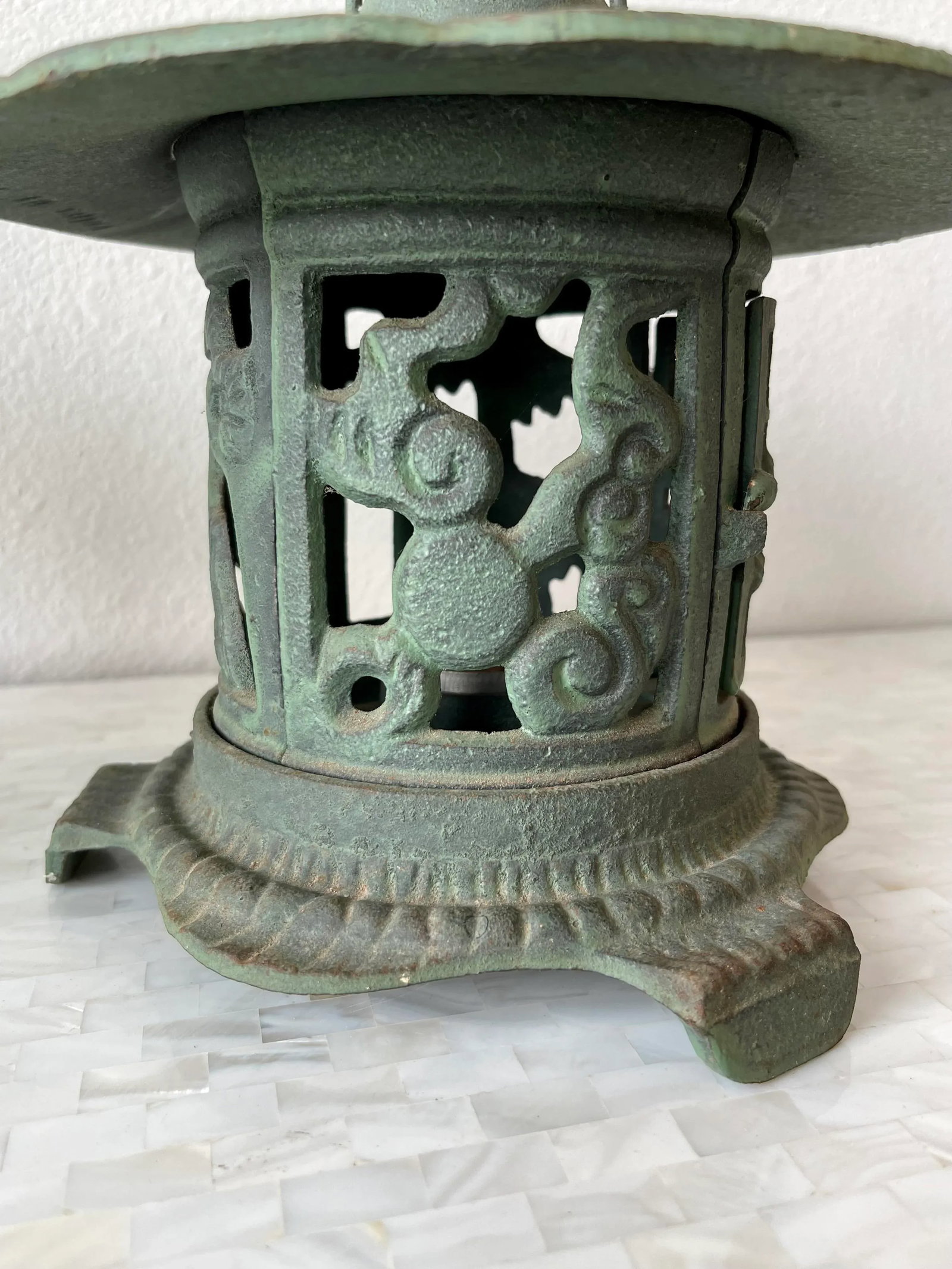 Antique Chinese Cast Iron Pagoda Garden Lanterns - 7