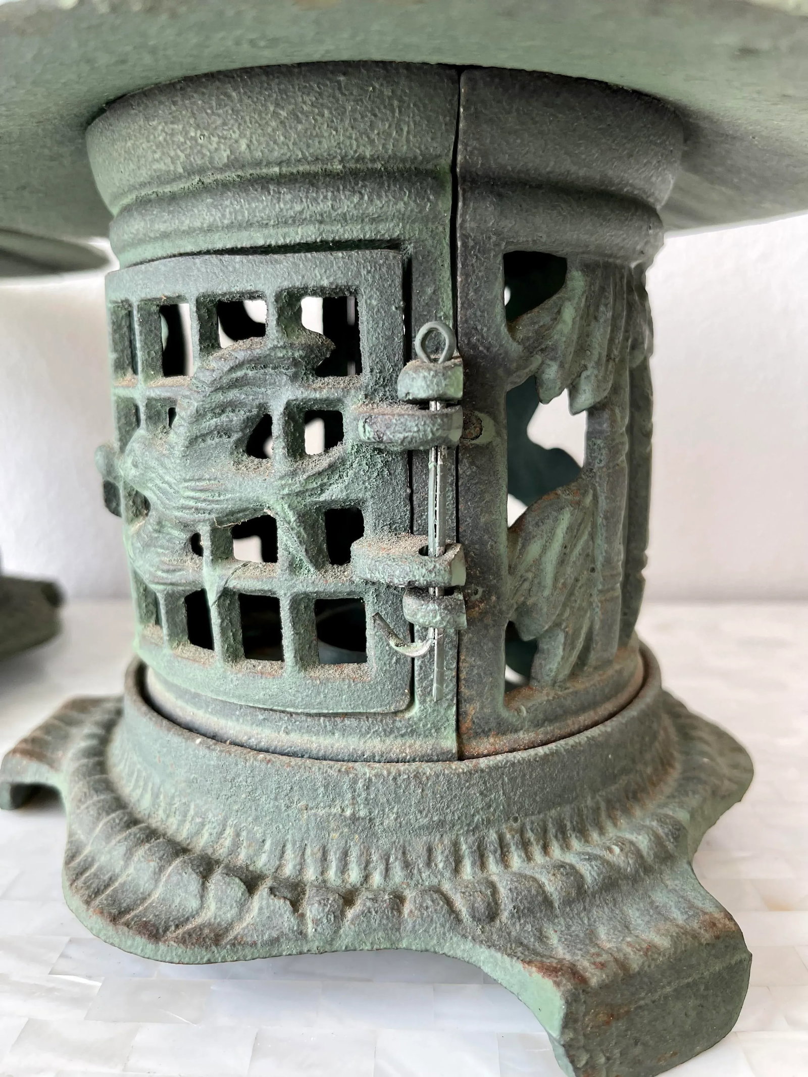 Antique Chinese Cast Iron Pagoda Garden Lanterns - 9