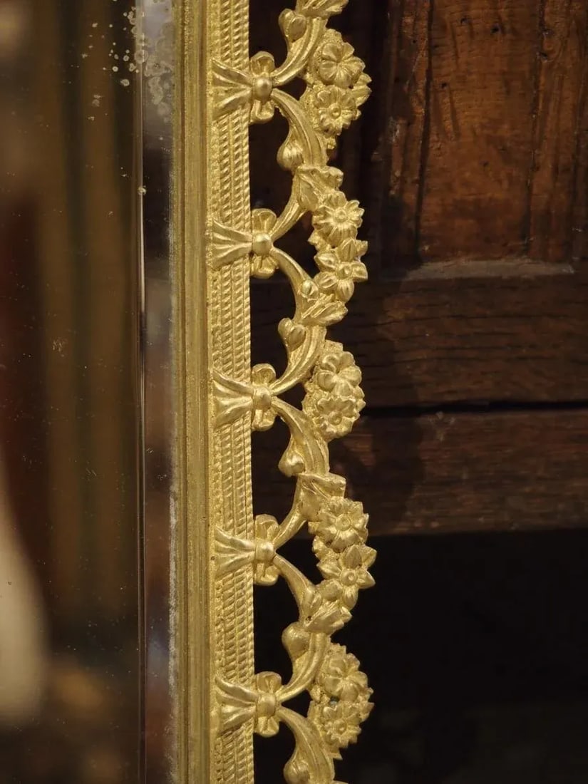 Antique French Bronze Dore Mirrors With Mascarons and Floral Motifs, Circa 1880 - a Pair - 9
