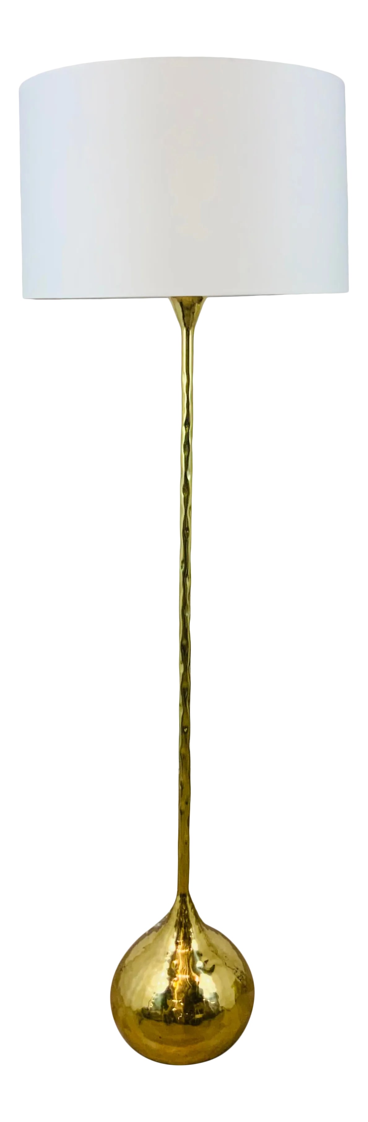 Arteriors Modern Hammered Brass Finished Frida Floor Lamp: Original Retail $1350, stylish Arteriors Modern Bronze Finished Belden Floor Lamp, showroom floor sample Condition: Imperfections: Some Imperfections Condition Notes: Showroom floor sample, not brand