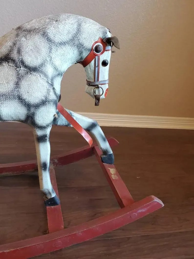 Antique Childs Rocking Horse - 9