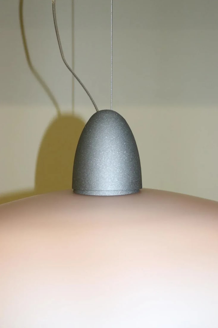 Atollo 1990s Modern Itre Murano Rose Glass Pendant Lamp - 10