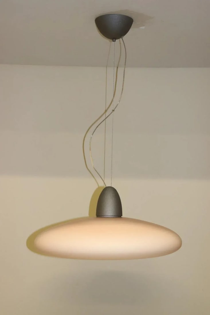 Atollo 1990s Modern Itre Murano Rose Glass Pendant Lamp - 13