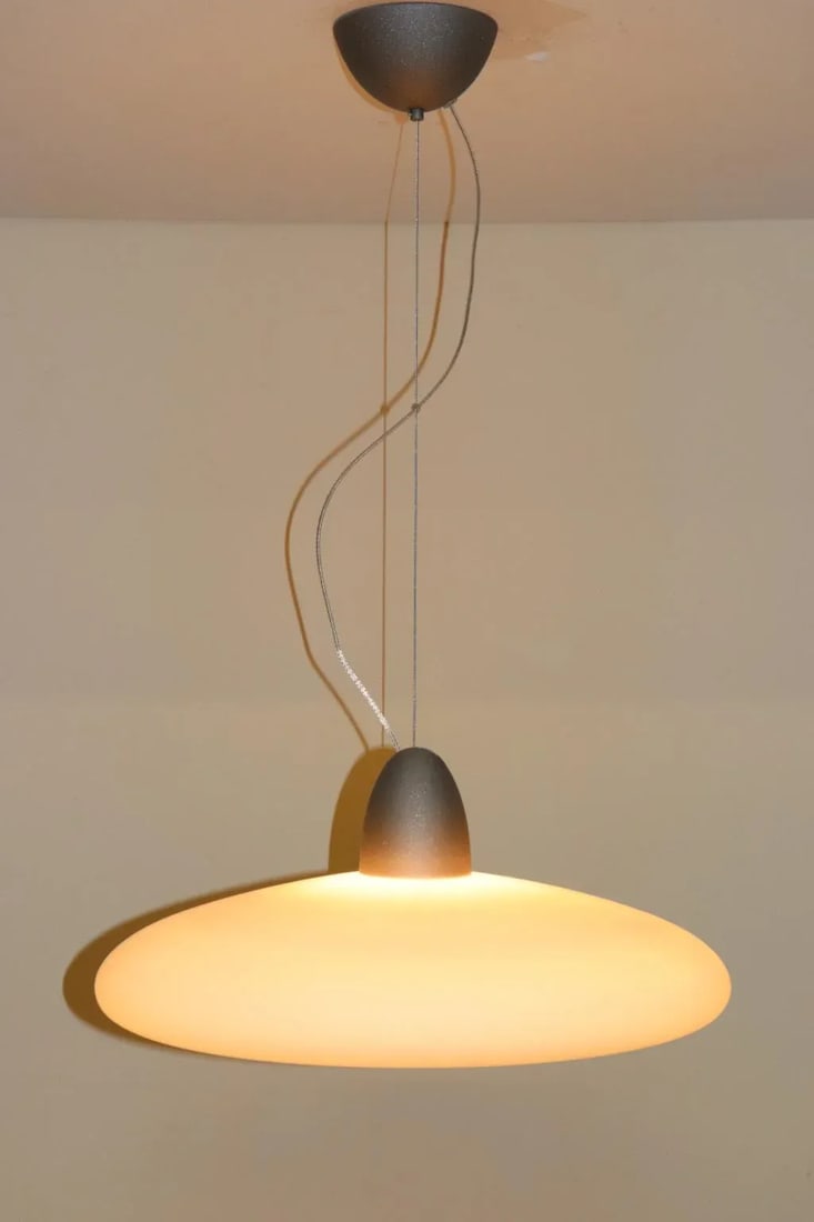 Atollo 1990s Modern Itre Murano Rose Glass Pendant Lamp - 2