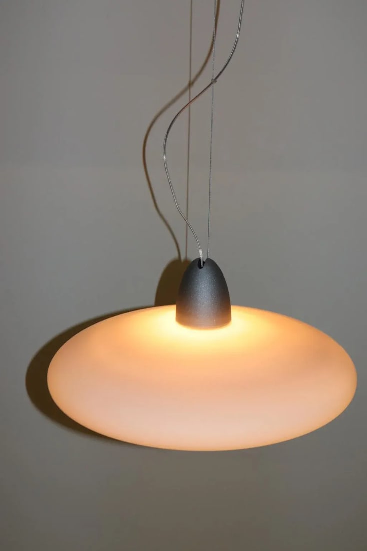 Atollo 1990s Modern Itre Murano Rose Glass Pendant Lamp - 4