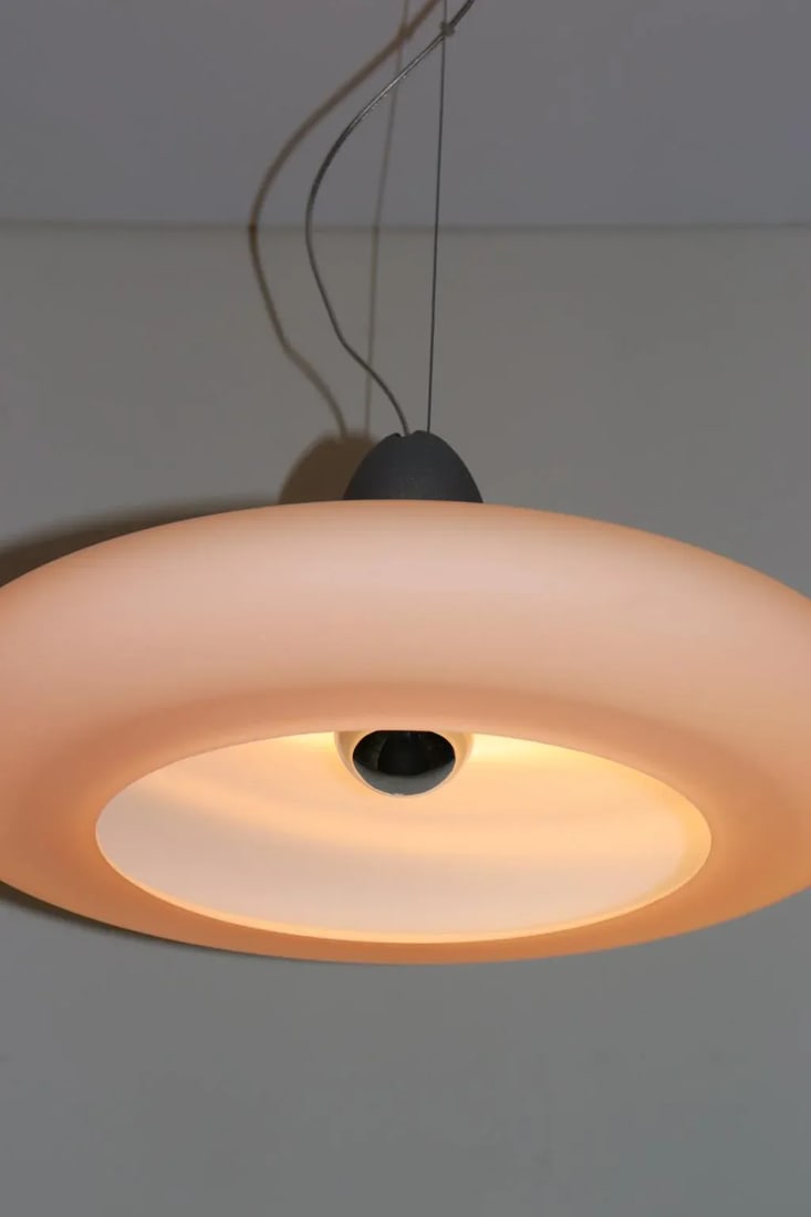 Atollo 1990s Modern Itre Murano Rose Glass Pendant Lamp - 6
