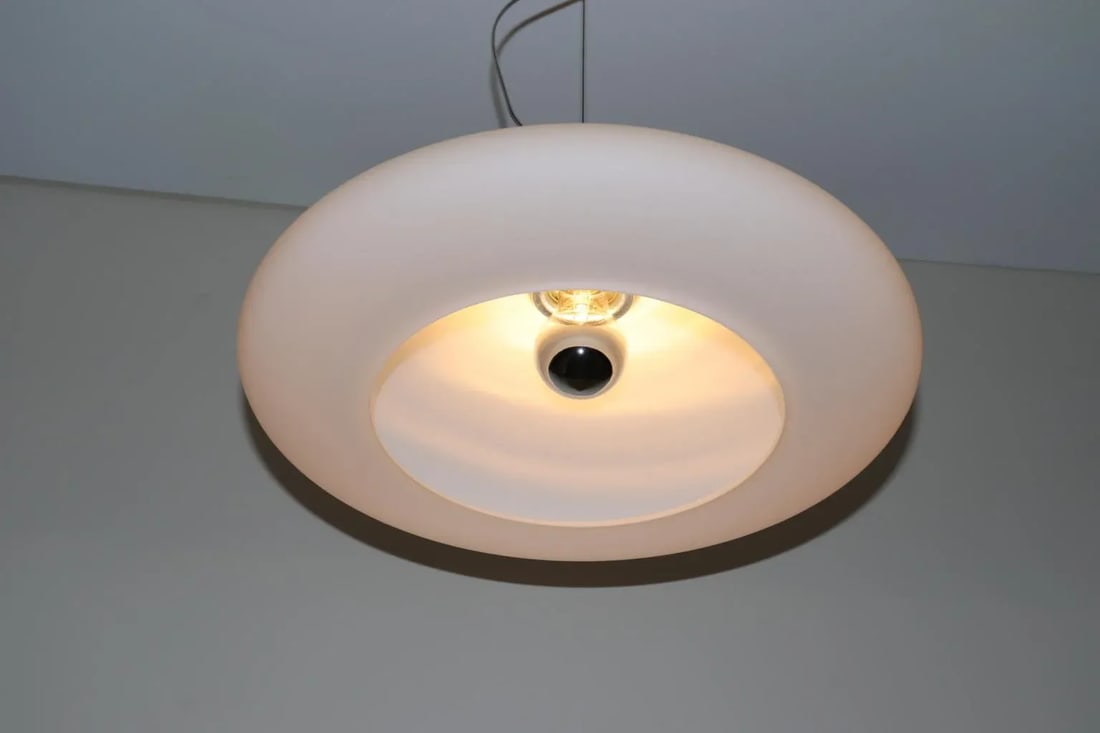 Atollo 1990s Modern Itre Murano Rose Glass Pendant Lamp - 7