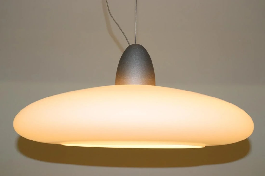 Atollo 1990s Modern Itre Murano Rose Glass Pendant Lamp - 9