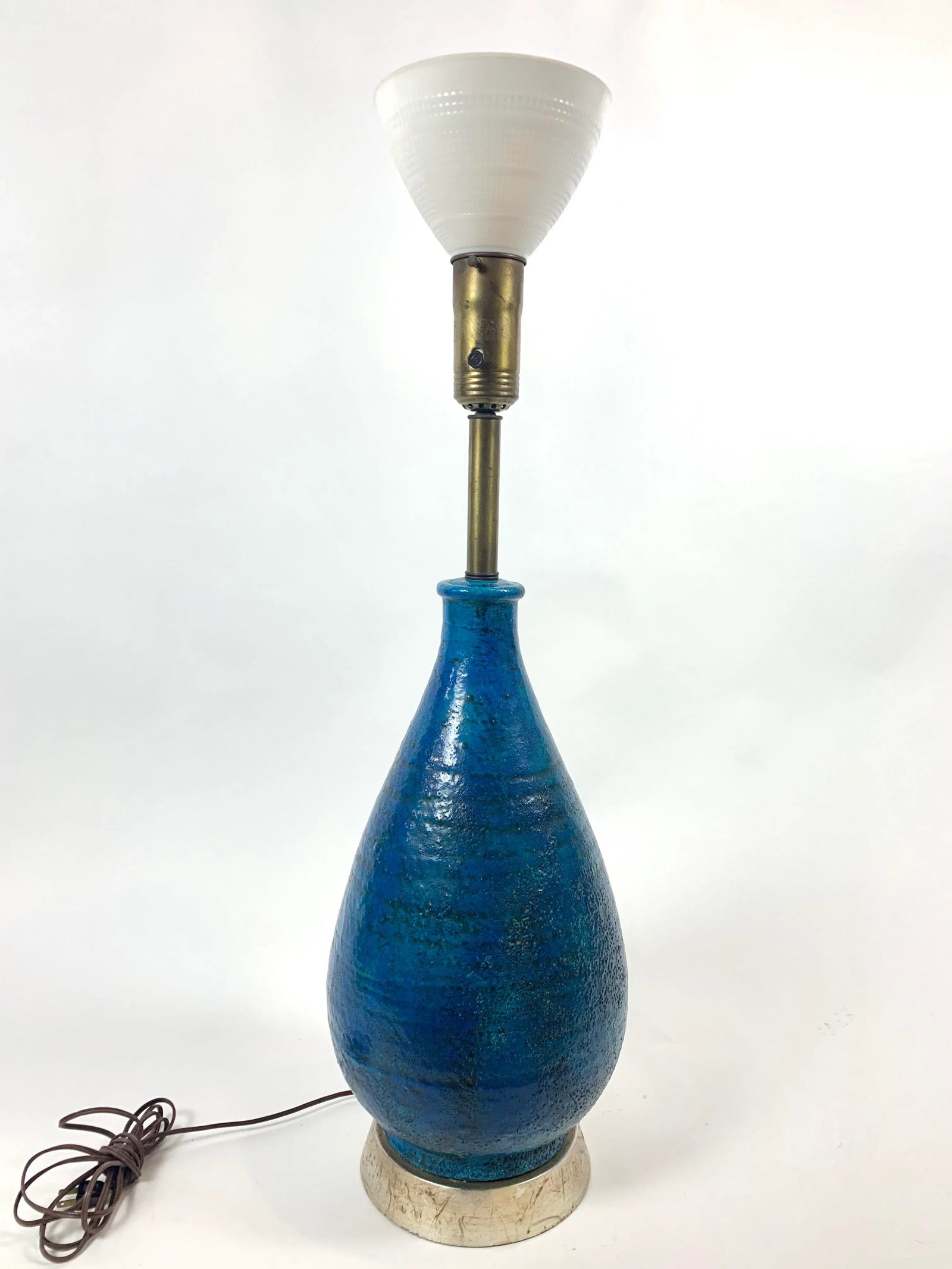 Mid 20th Century Glazed Pottery Monumental Table Lamp After Bitossi - 10