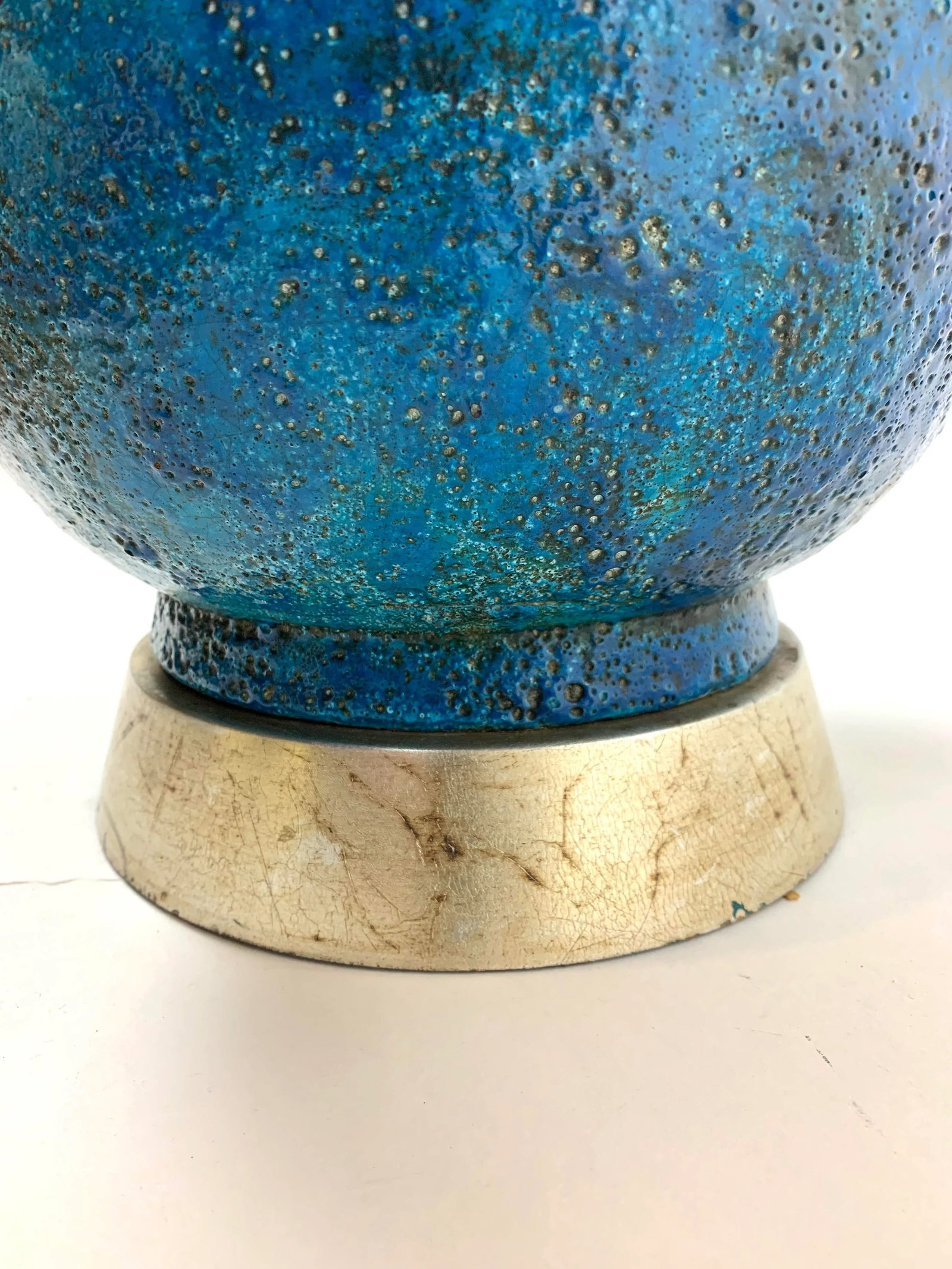 Mid 20th Century Glazed Pottery Monumental Table Lamp After Bitossi - 2