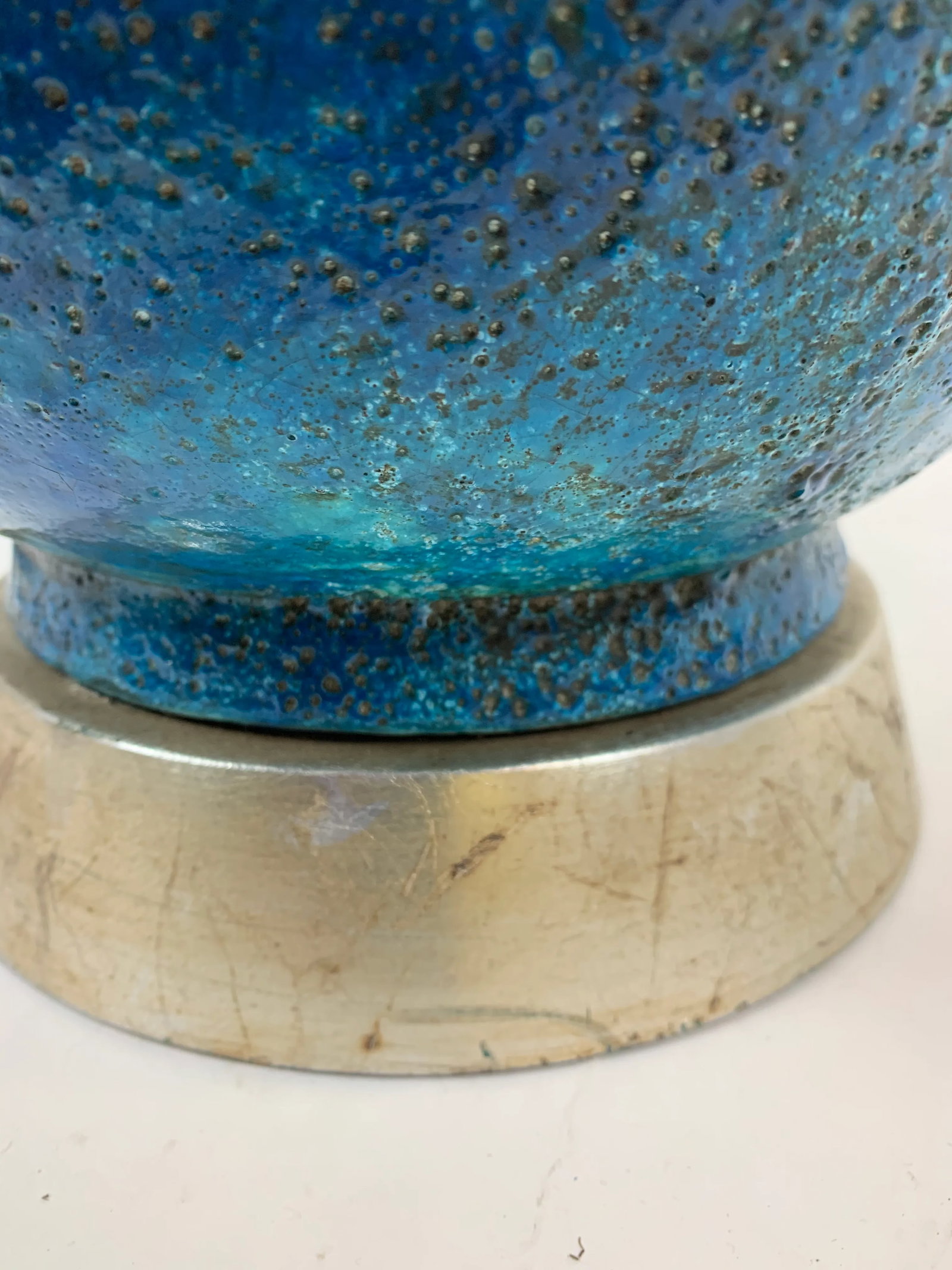 Mid 20th Century Glazed Pottery Monumental Table Lamp After Bitossi - 3