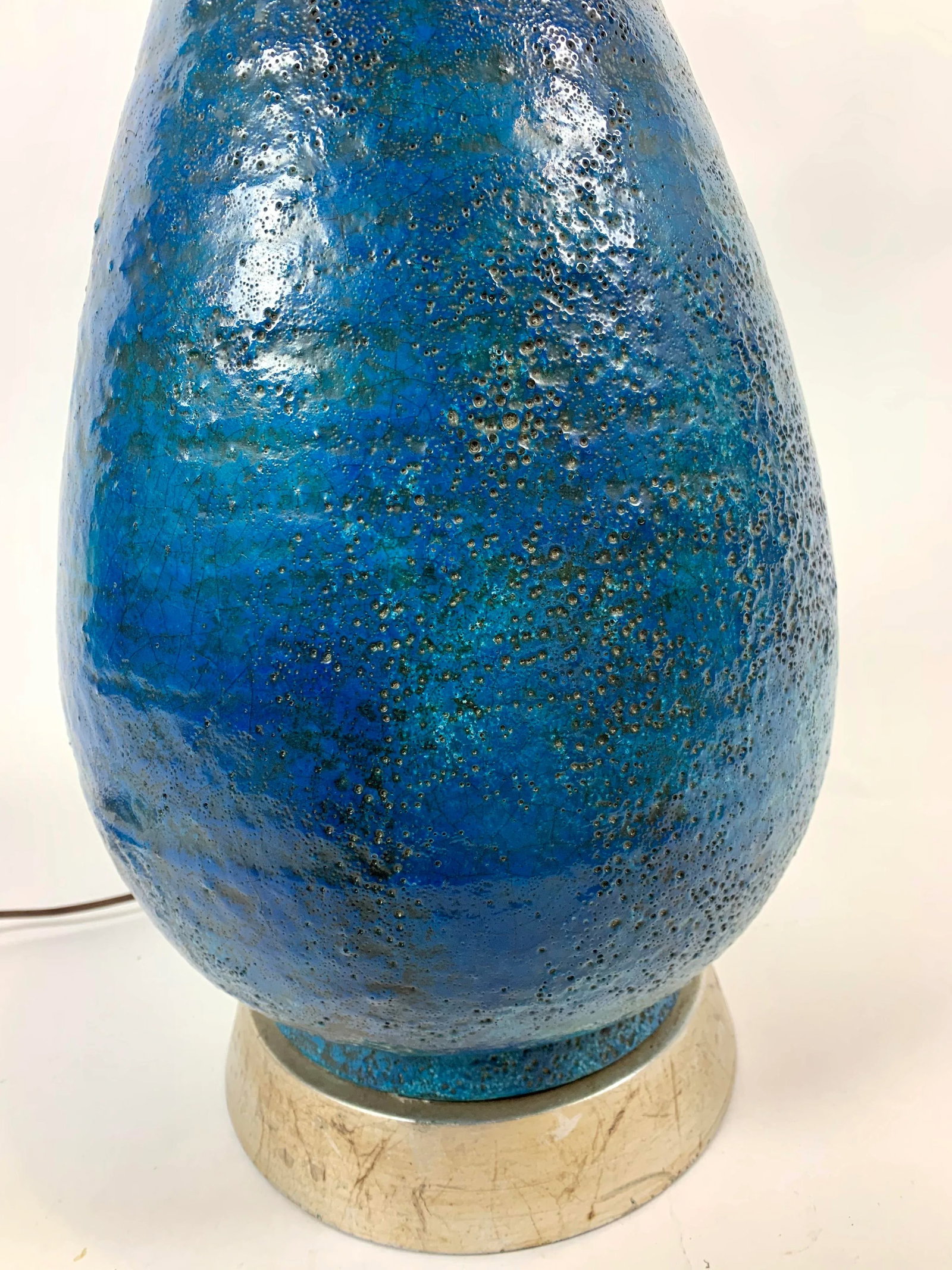 Mid 20th Century Glazed Pottery Monumental Table Lamp After Bitossi - 4