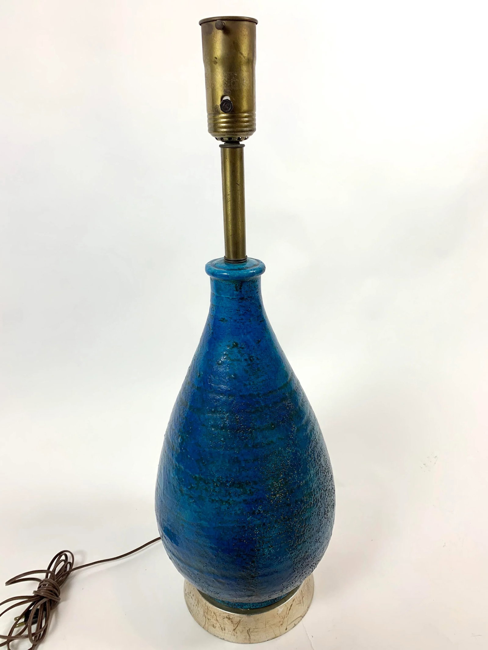 Mid 20th Century Glazed Pottery Monumental Table Lamp After Bitossi - 5