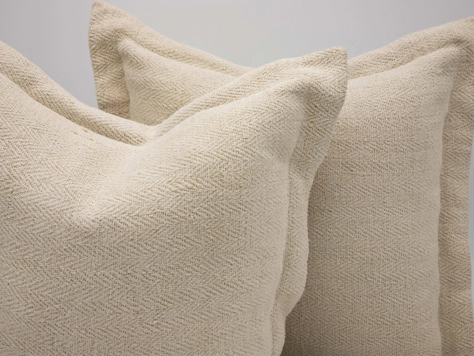 Antique Belgian Linen Pillows- a Pair - 3