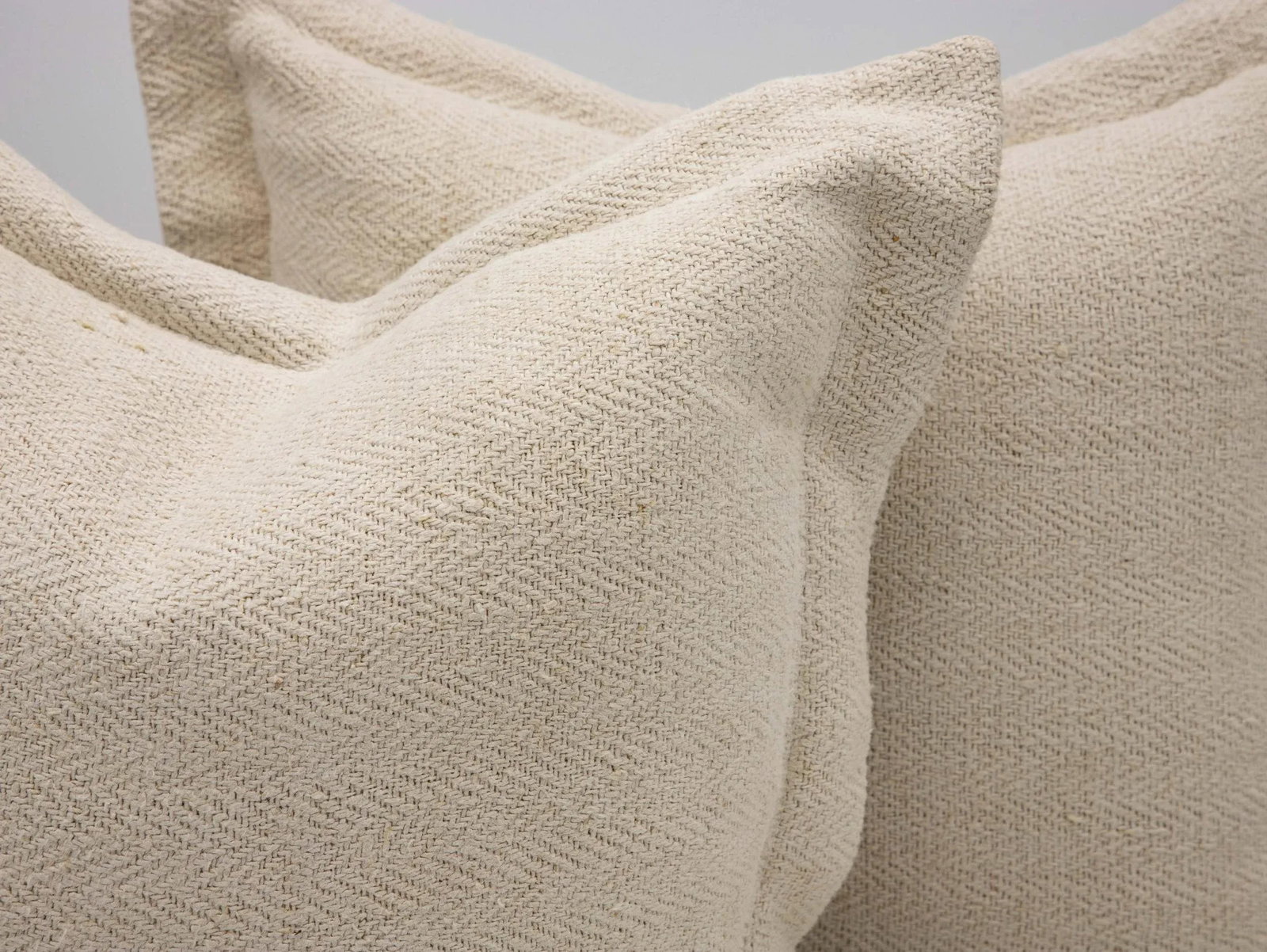 Antique Belgian Linen Pillows- a Pair - 4
