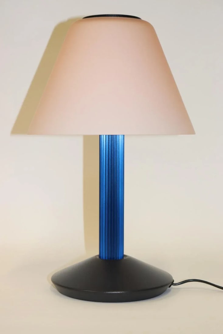 1990s Carlo Nason Table Lamp Rose Glass - 11