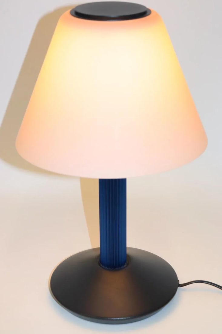 1990s Carlo Nason Table Lamp Rose Glass - 2